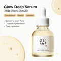 Beauty of Joseon Glow Deep Serum Rice + Alpha-Arbutin (30ml, 1.01 fl.oz.) with Dynasty Cream Hydrating Face Moisturizer (50ml, 1.69 fl.oz.), Korean Skincare