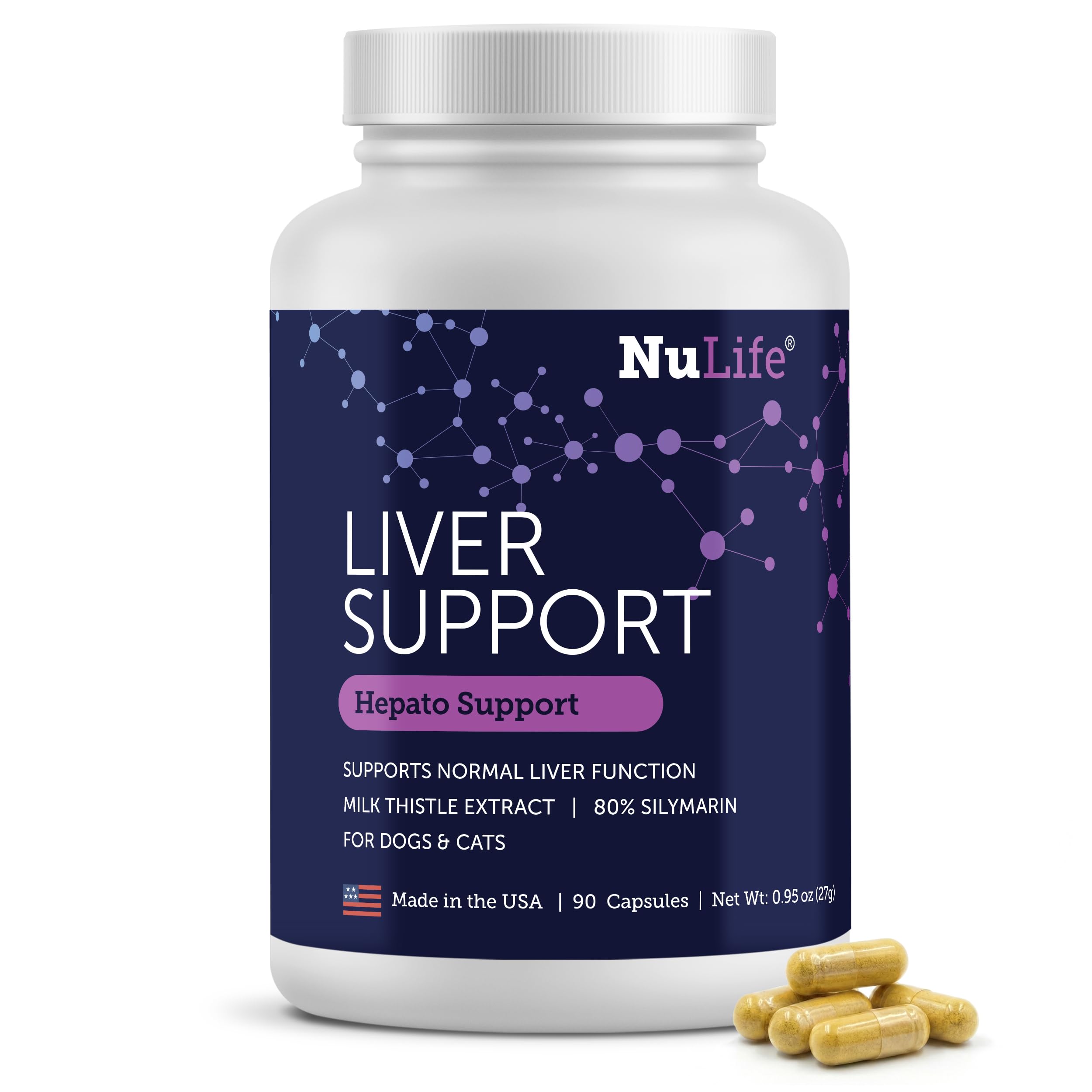NuLife Hepato Support - Liver Support for Dogs & Cats with Silymarin - 90ct
