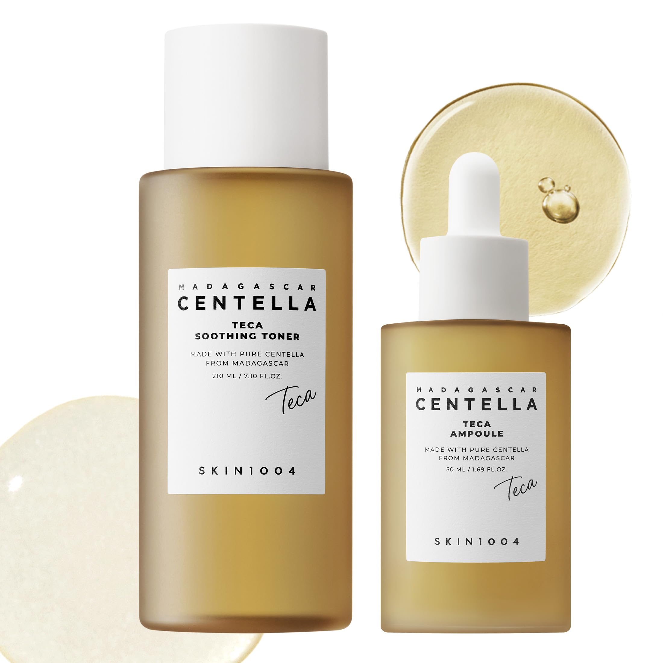 SKIN1004 Madagascar Centella TECA Toner & Ampoule Set, Soothing Toner with LHA for Gentle Exfoliation, Hydrating Serum with TECA & PDRN for Moisture Barrier Support & Oil Balance, Korean Skin Care