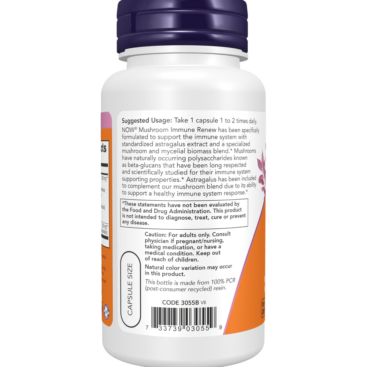 NOW Supplements, Astragalus Extract & Mushroom Blend, 90 Veg Caps