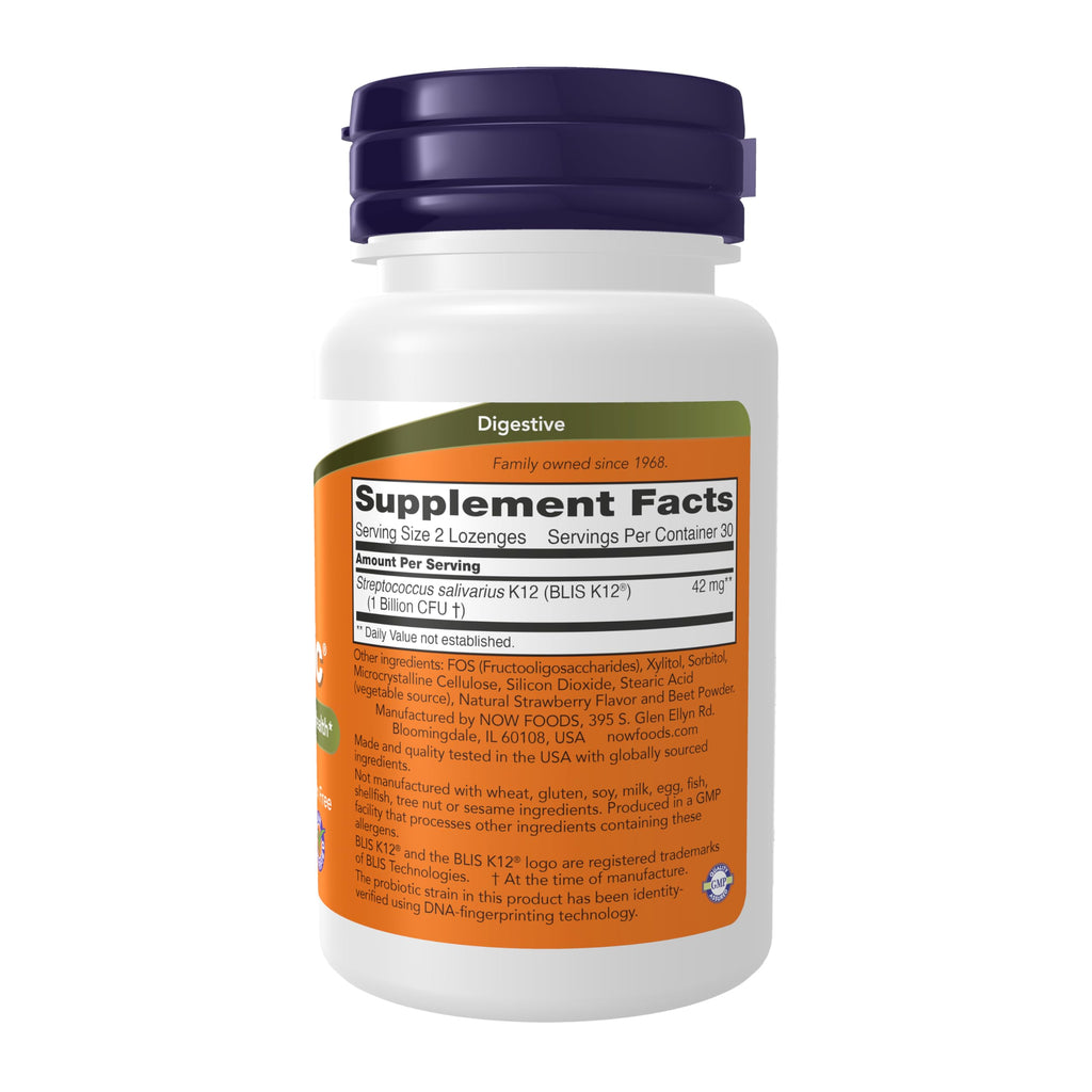 NOW Foods Supplements, OralBiotic™, Developed for Adults & Children, Strain Verified, 60 Lozenges