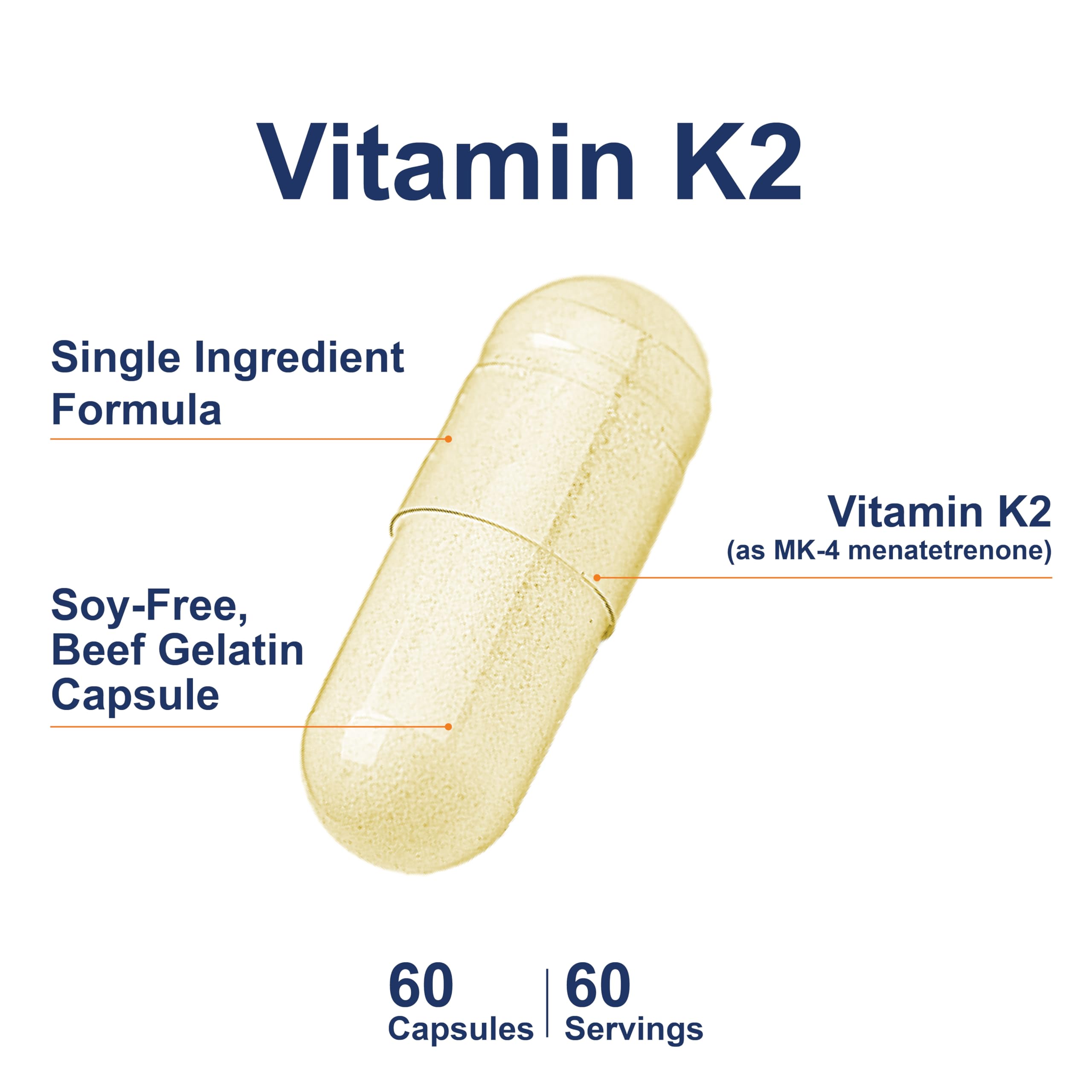 Carlson - Vitamin K2, MK-4 (Menatetrenone), Vitamin K Supplement, Bone & Heart Health, K2 Vitamin, Soy-free, 60 capsules