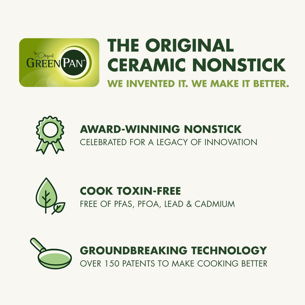 GreenPan Valencia Pro 3 Piece (8", 9.5" & 11") Ceramic Nonstick Skillet Set