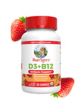 MARYRUTH'S Organic Vitamin D3 + B12 Gummies for Ages 4+, 60 Servings, Vegan