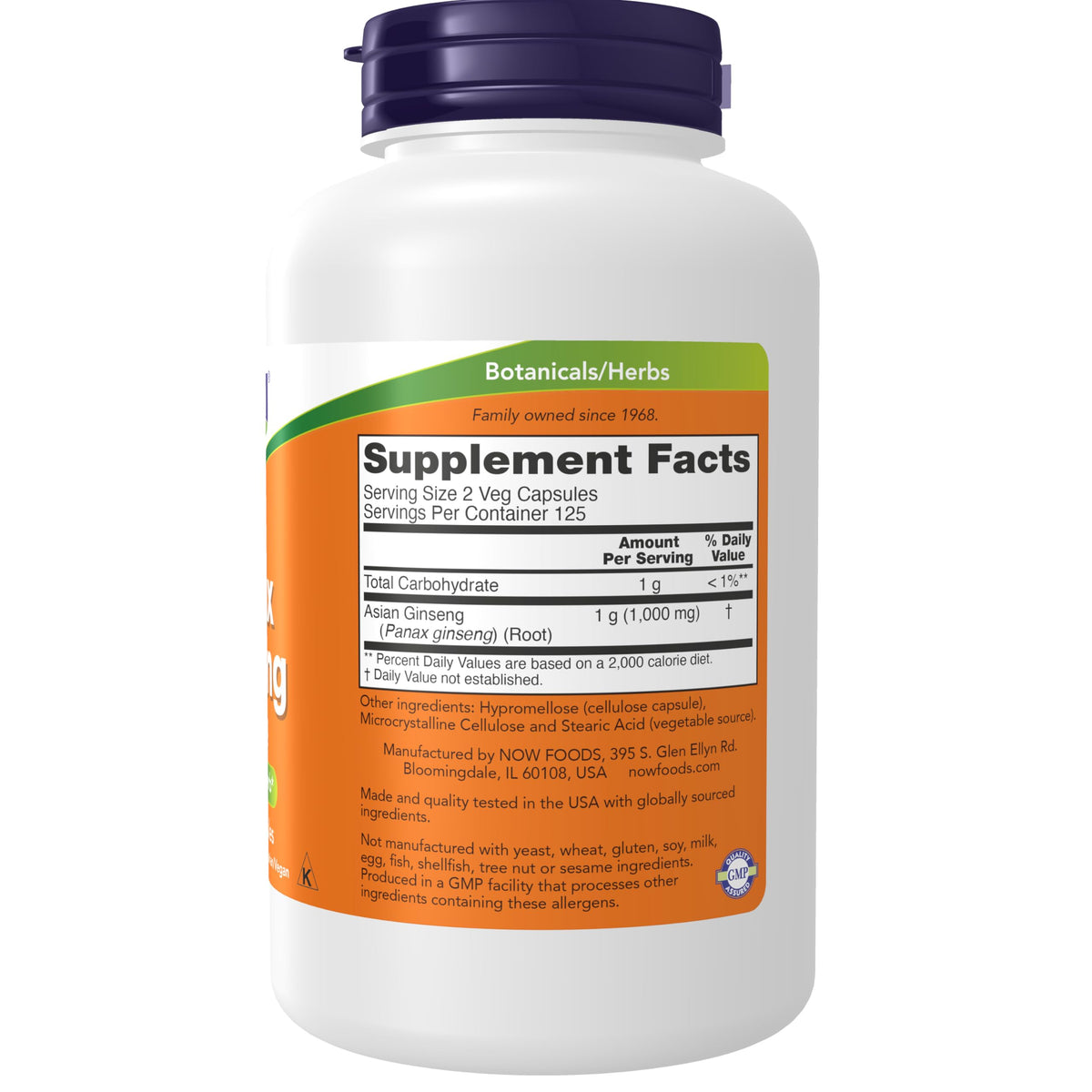 NOW Supplements, Panax Ginseng Root 500 mg, Adaptogenic Herb*, 250 Veg Caps