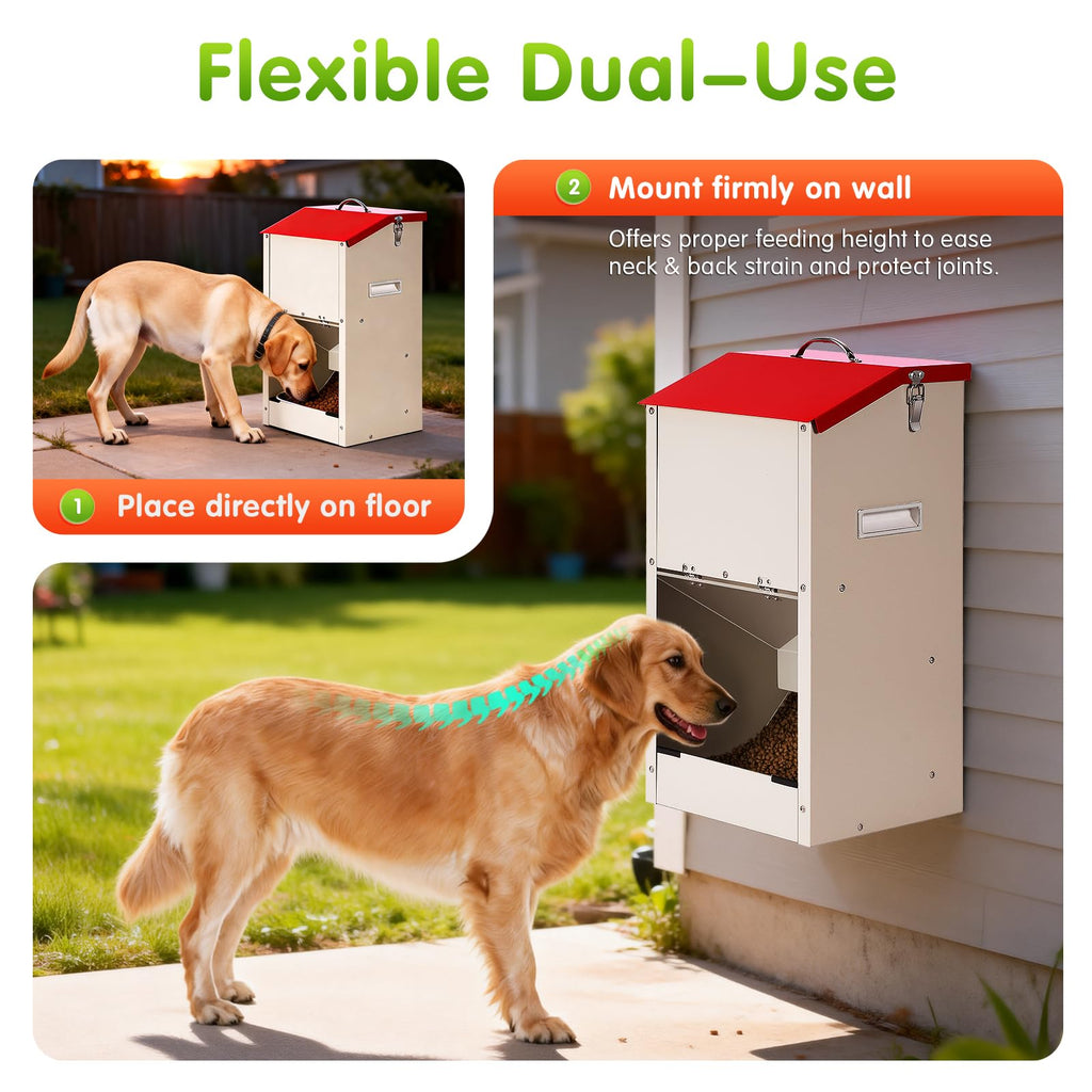 KHEARPSL 25 Lbs Automatic Dog Feeder for Large Dogs, Dog Food Dispenser