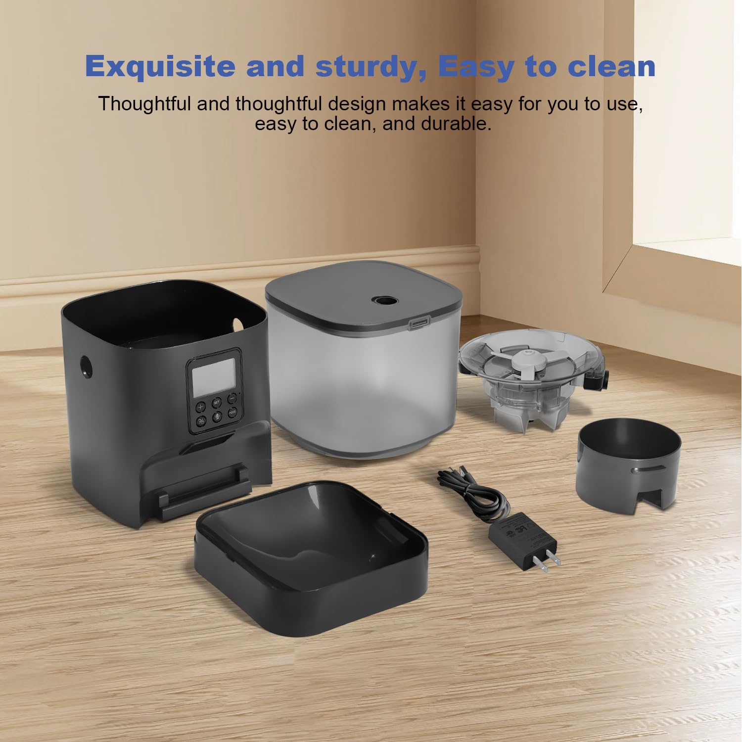 ANDOLL HOME Automatic Cat Feeder, Cat Food Dispenser with 10s Voice Recorder, Pet Feeder up to 8 Meals per Day, Timed Feeder with Dry Food Sealed Ring