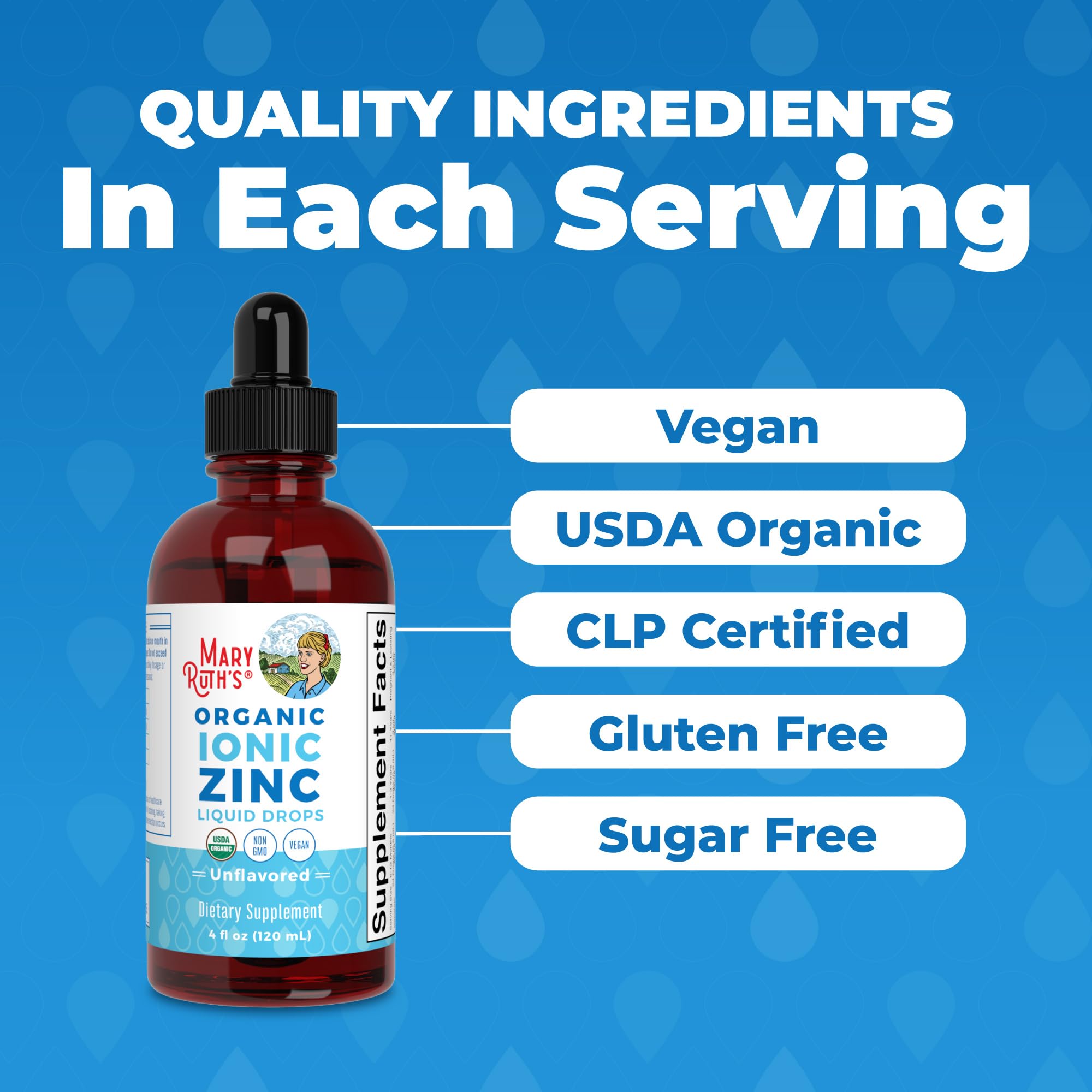 MaryRuth's Organic Liquid Zinc Supplement, Immune Support, Antioxidant, 4oz