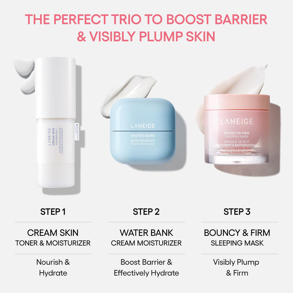 LANEIGE Bouncy & Firm Sleeping Mask: Korean Overnight Face Mask to Plump, Firm, & Boost Elasticity, with Peony & Collagen Complex for Visibly Plumper, Hydrated Skin| Korean Skin Care