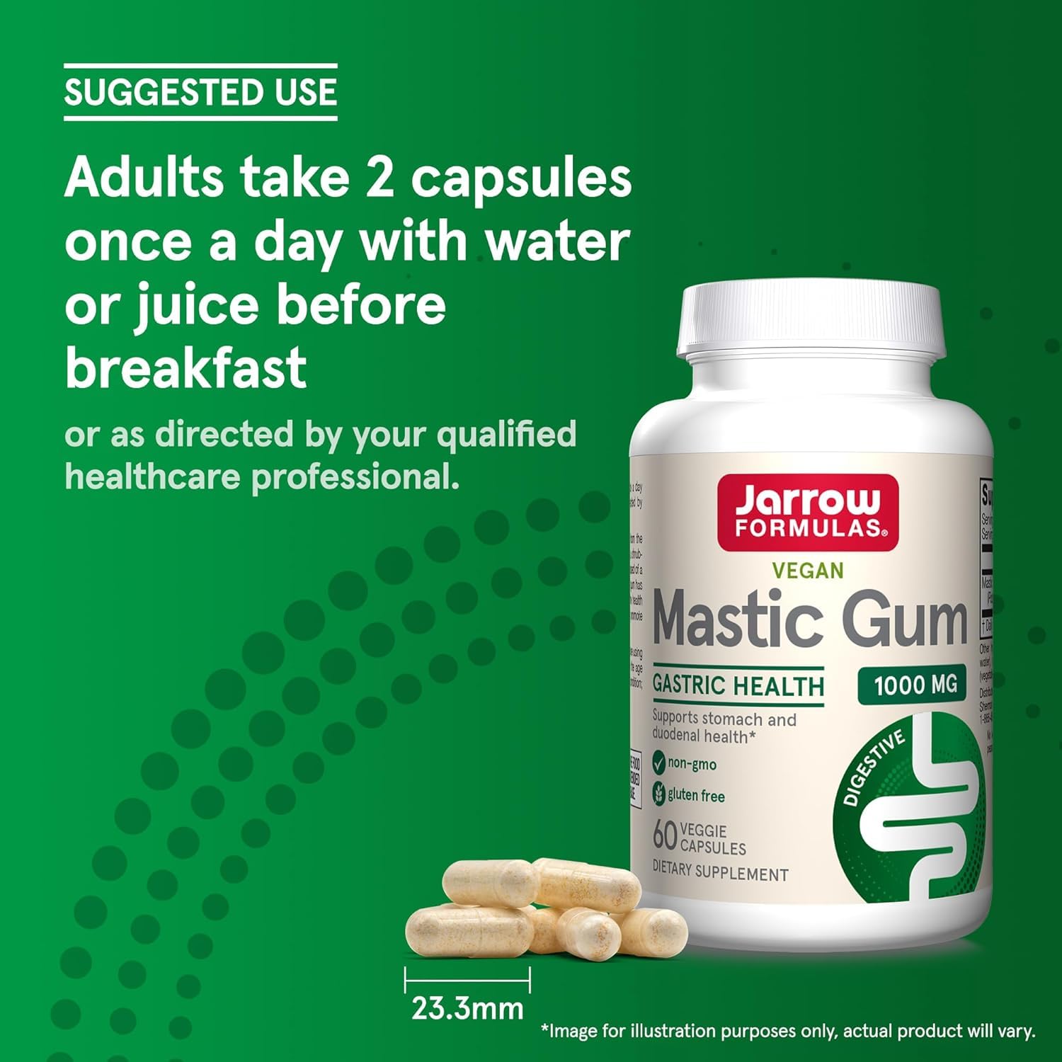 Jarrow Formulas Mastic Gum 1000 mg - 60 Veggie Caps - Mastic Gum Capsules Supporting Stomach and Duodenal Health - 30 Servings (Pack of 2)