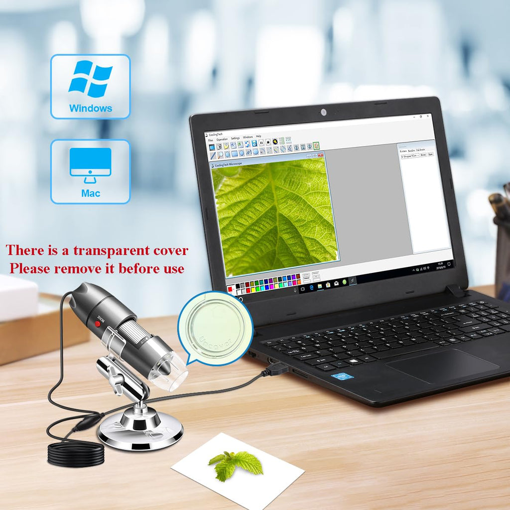 Cainda USB Digital Microscope Compatible with Android Windows Linux Mac