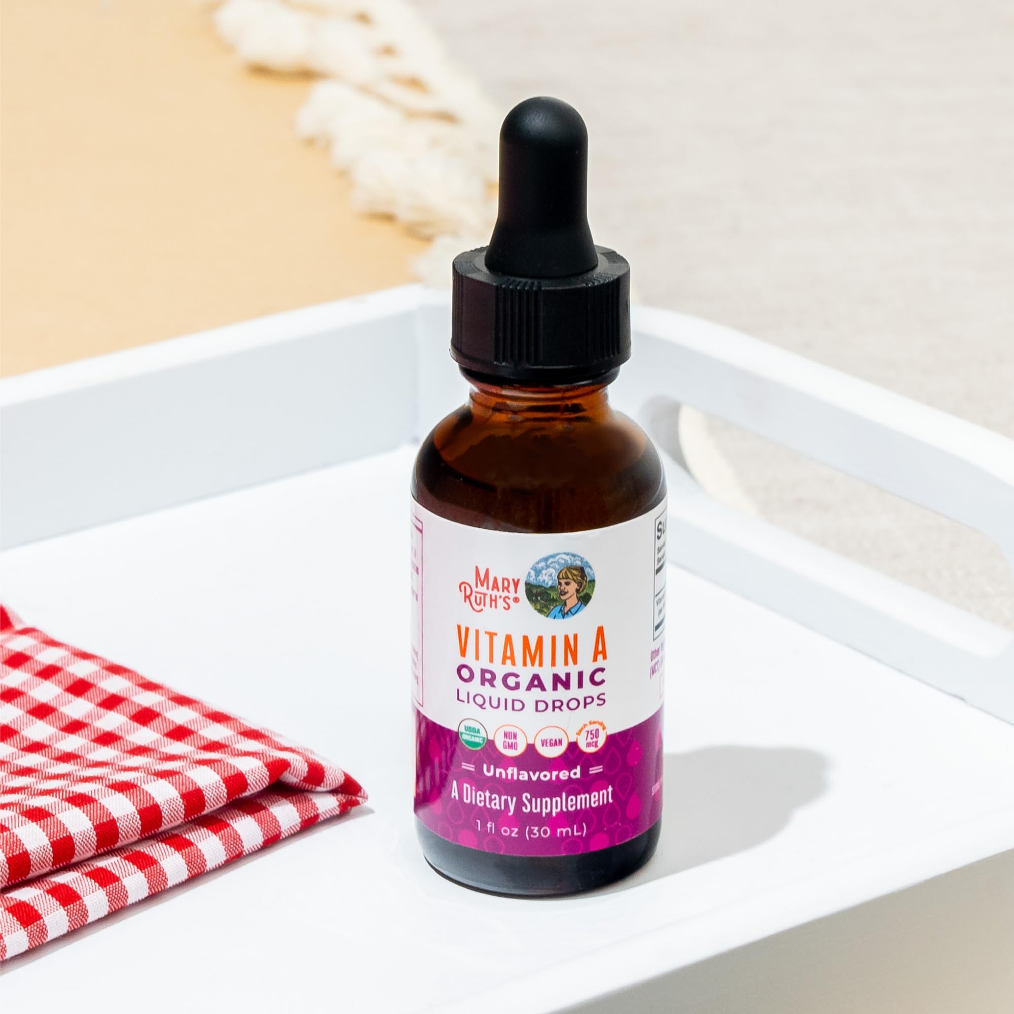 MARYRUTH'S Organics USDA Organic Vitamin A Liquid Drops, 1 oz, Sugar Free