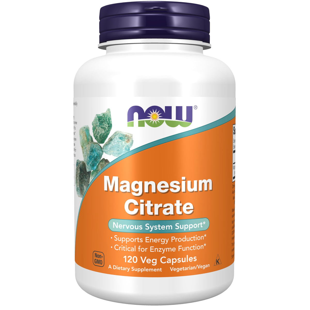 NOW Supplements, Magnesium Citrate, Enzyme Function, 120 Veg Capsules