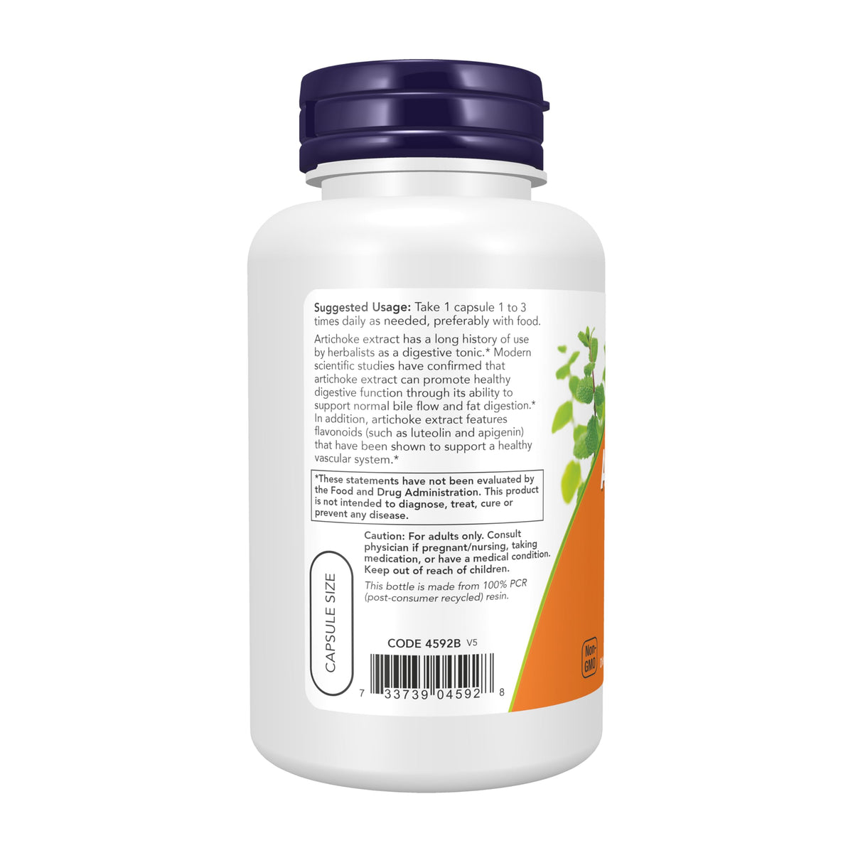 Now Foods Artichoke Extract 450mg, Veg-capsules, 90-Count
