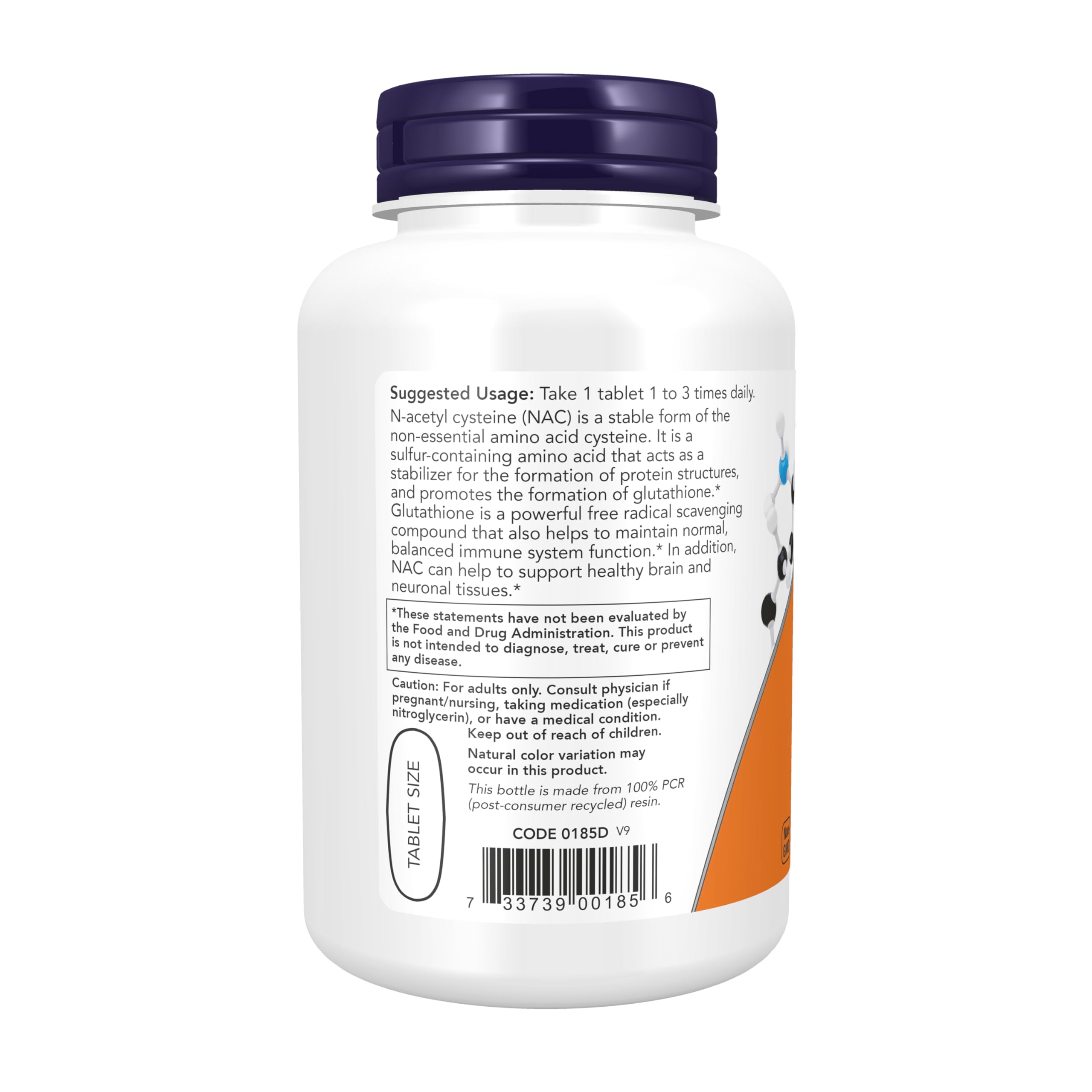 NOW Foods Supplements, NAC (N-Acetyl-Cysteine) 1,000 mg, Free Radical Protection*, 120 Tablets