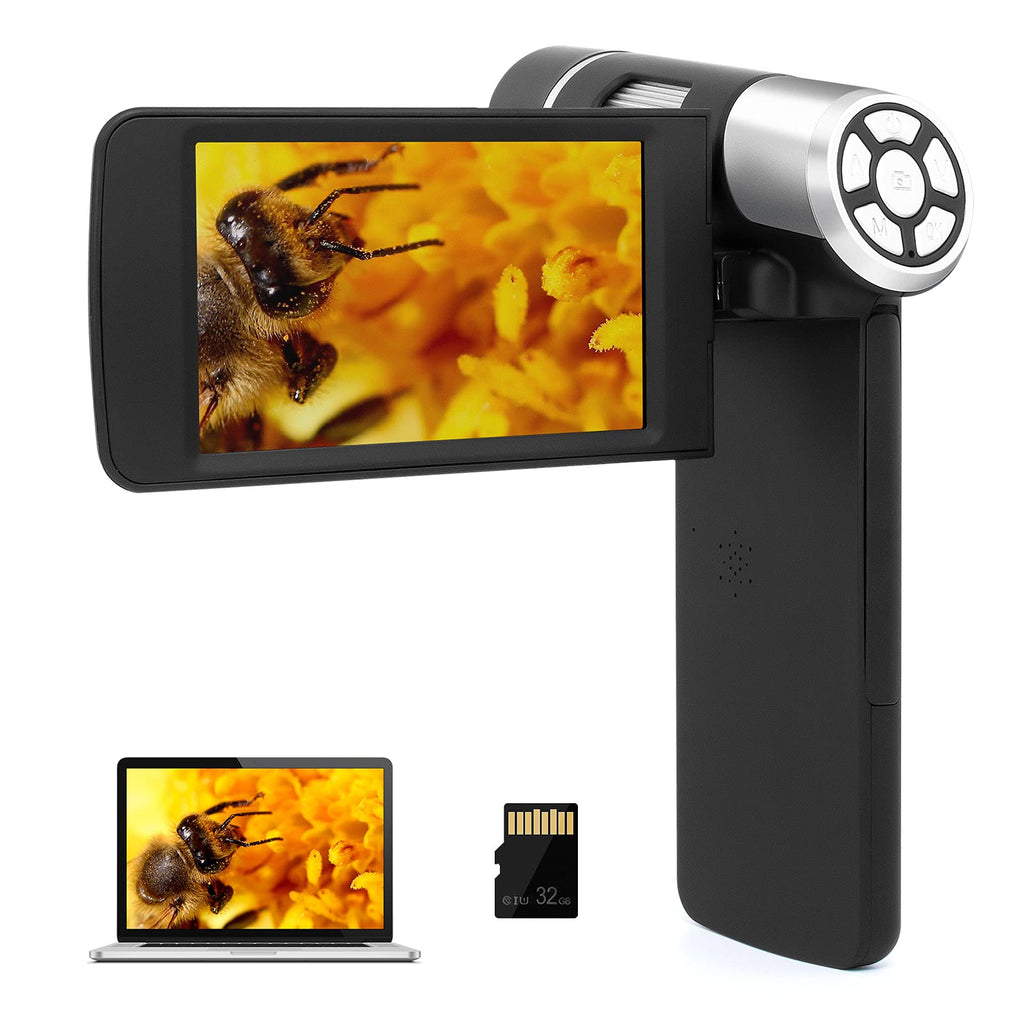 LINKMICRO LM203 4" Digital Microscope Handheld with Screen for Adults