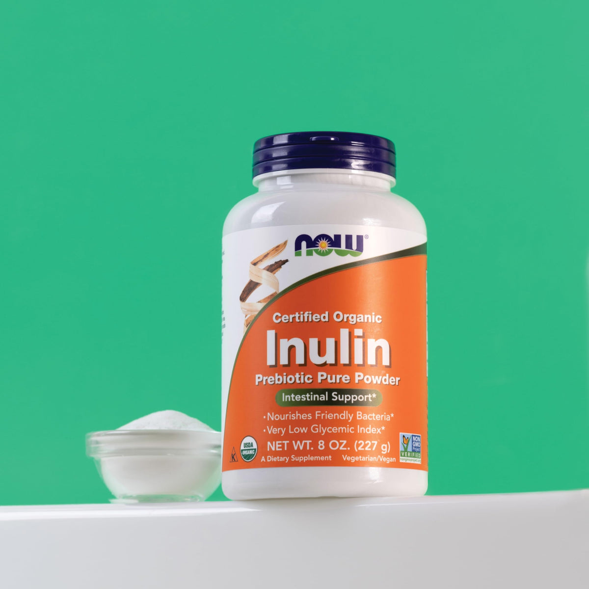 NOW Supplements, Inulin Prebiotic Pure Powder, Certified Organic, 8 oz