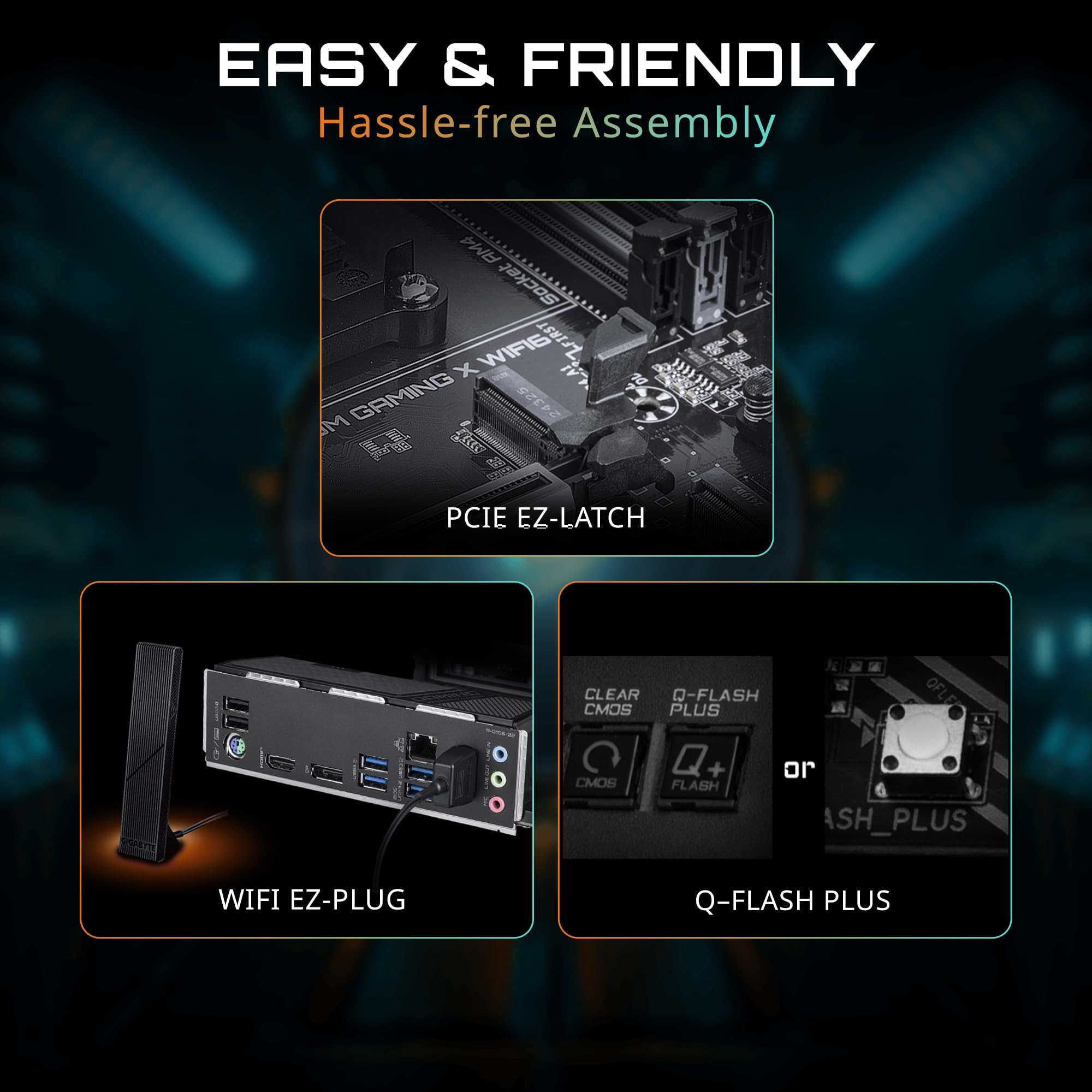 GIGABYTE B550M Gaming X WIFI6 AMD AM4 mATX Motherboard, Supports Ryzen 5000/4000/3000 Series, DDR4, 5+3 Power Phase, 2X M.2, PCIe 4.0, WIFI6, GbE LAN, PCIe EZ-Latch, WiFi EZ-Plug, RGB Fusion