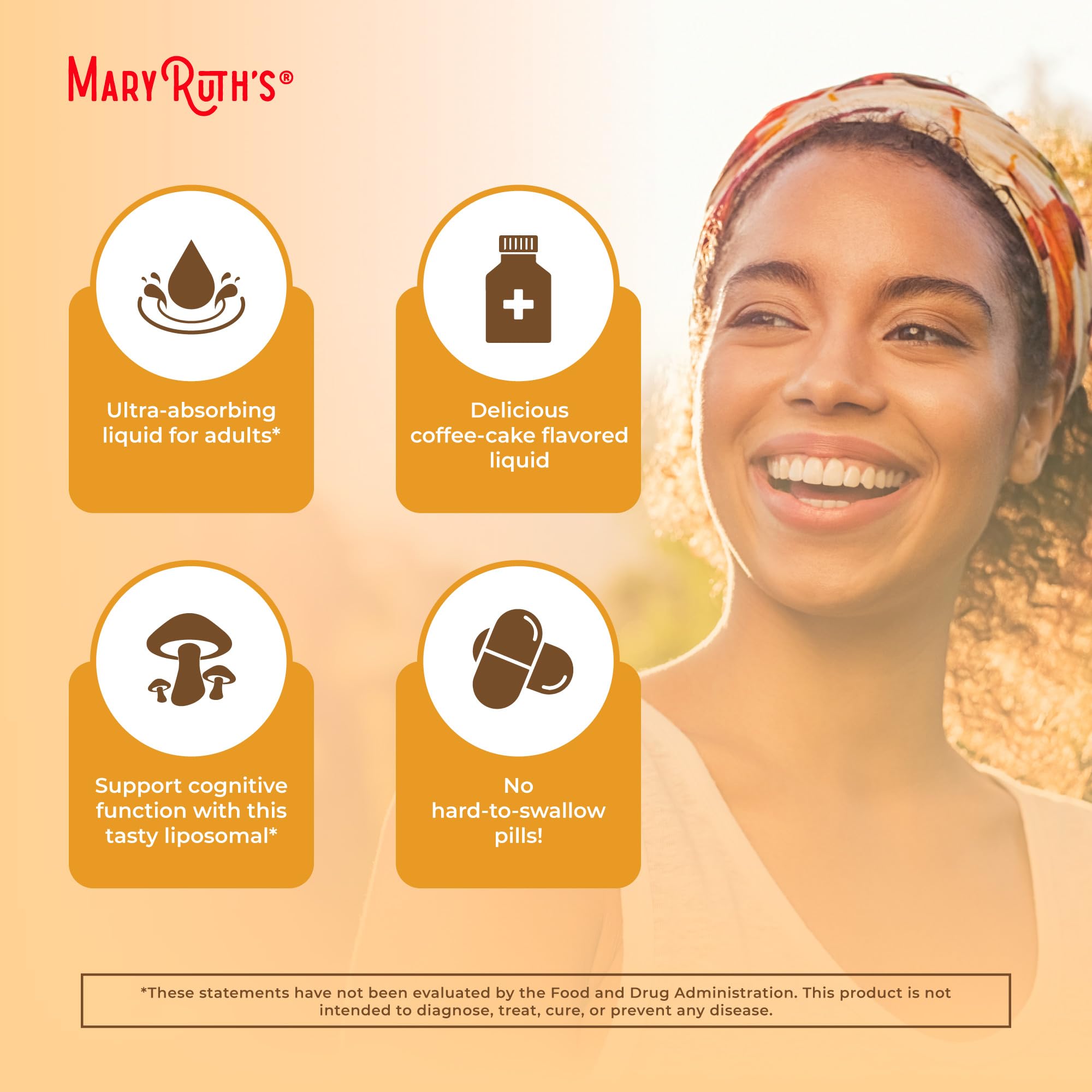 MaryRuth's USDA Organic Lions Mane Supplement, Vegan, 15 Servings