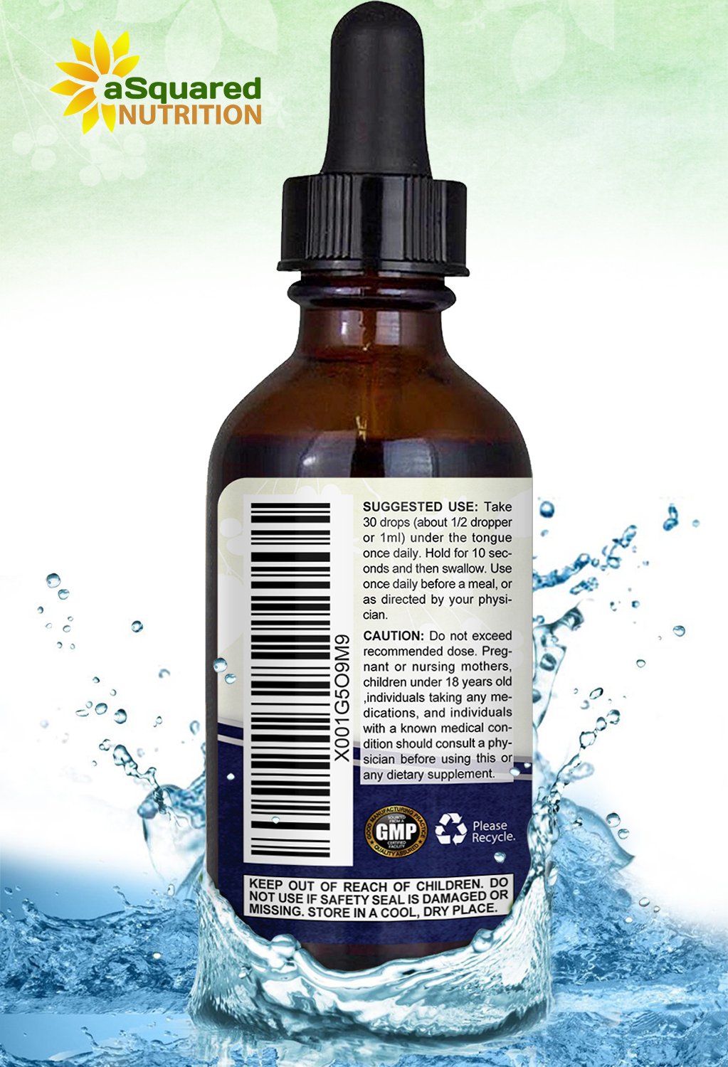aSquared Nutrition Vitamin B12 Sublingual Liquid Drops - 5000 MCG Supplement with Methylcobalamin (Methyl B-12) - Max Absorption B 12 to Increase Energy - Vegan Friendly - 2 fl oz