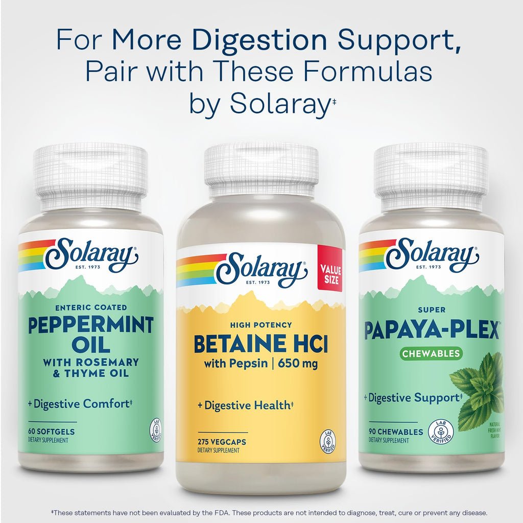 SOLARAY High Potency Betaine HCl with Pepsin, 275 VegCaps