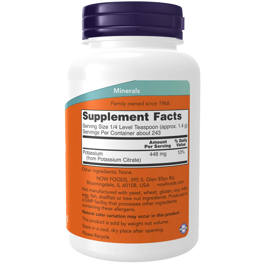 NOW Supplements, Potassium Citrate Powder, Essential Mineral, 12-Ounce (Pack of 2)