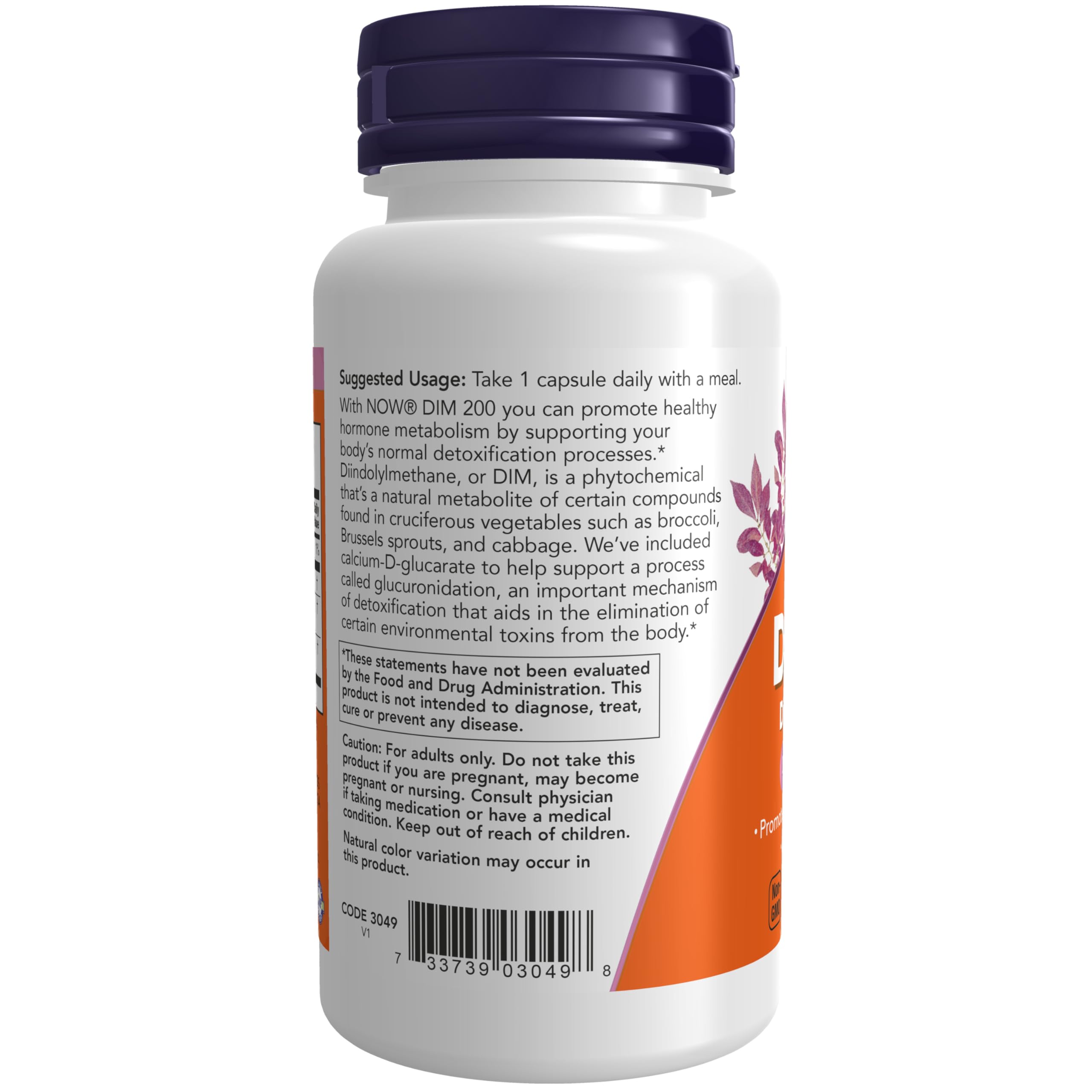 NOW Foods Supplements, DIM 200 (Diindolylmethane) with Calcium D-Glucarate, 90 Veg Capsules