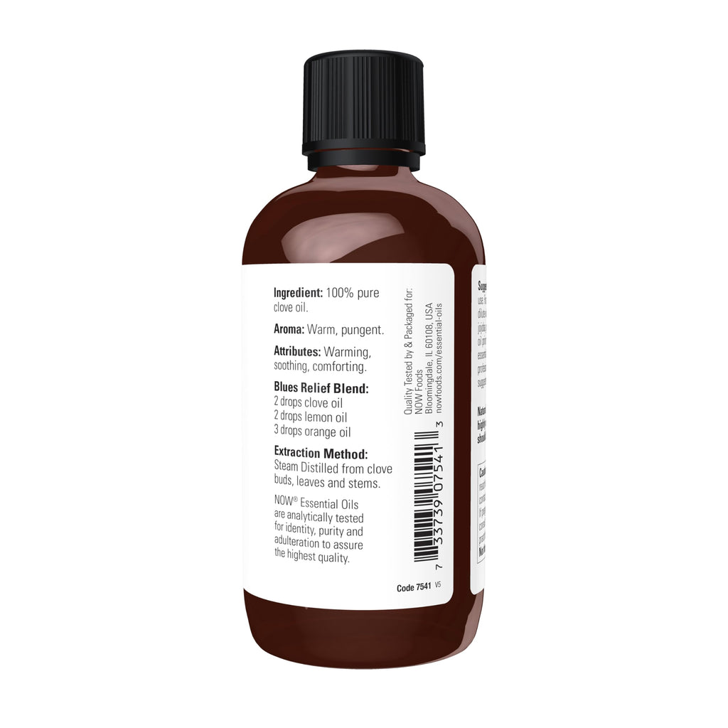 NOW Essential Oils, Clove Oil, Balancing Aromatherapy Scent, Steam Distilled, 100% Pure, Vegan, Child Resistant Cap, 4-Ounce