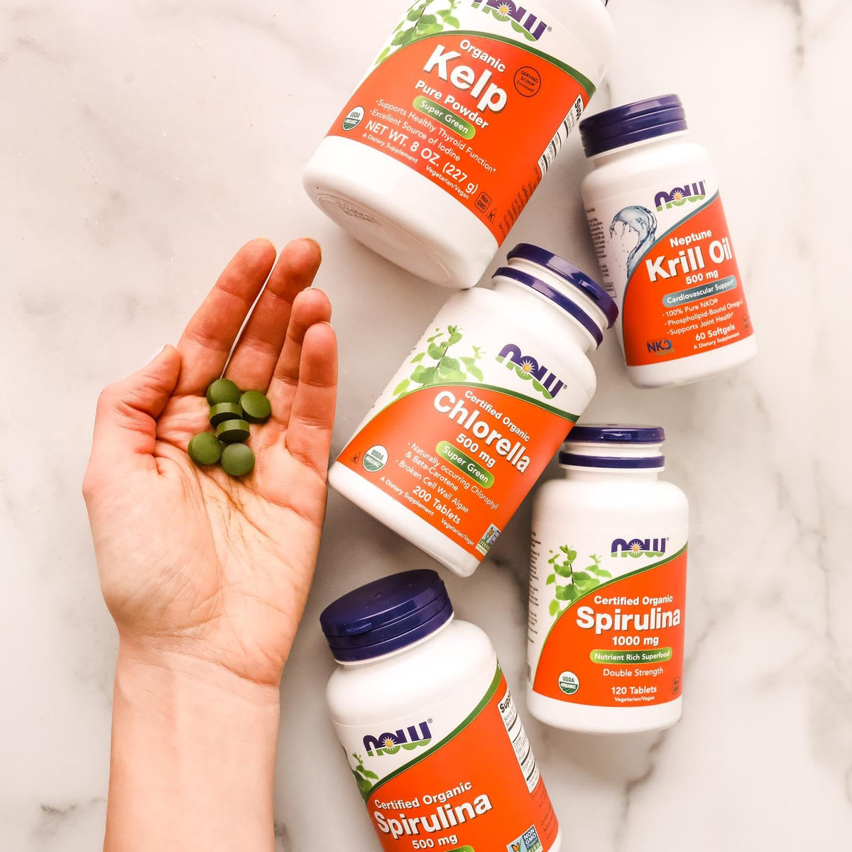 NOW Foods Supplements, Organic Chlorella 500 mg with naturally occurring Chlorophyll, Beta-Carotene, mixed Carotenoids, Vitamin C, Iron and Protein, 200 Tablets