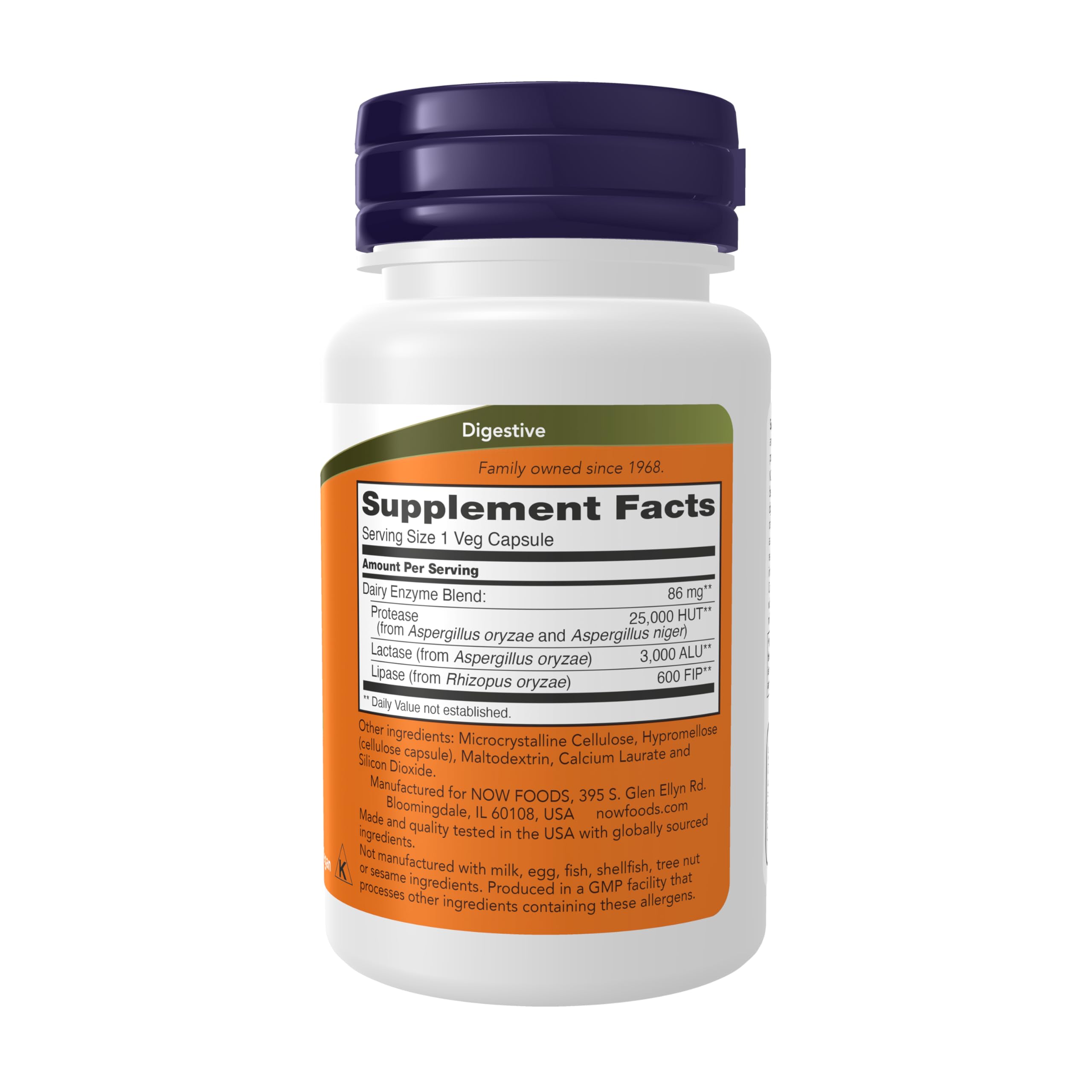 NOW Foods Supplements, Dairy Digest Complete, Digests Lactose, Dairy Proteins and Fats*, Dairy Tolerance Enzymes*, 90 Veg Capsules