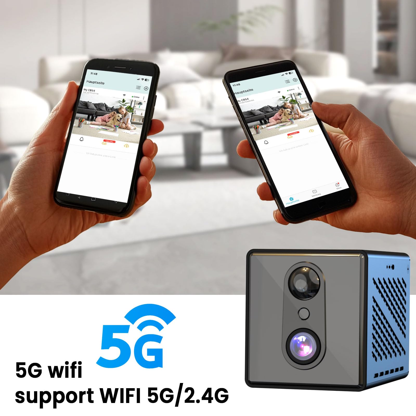 javiscam 2026 Upgraded 4K 5GHz WiFi Indoor Security Camera, Mini Nanny Camera with Free Cloud Storage, Night Vision, Motion Detection Alerts, Long Battery Life Home Surveillance Cam