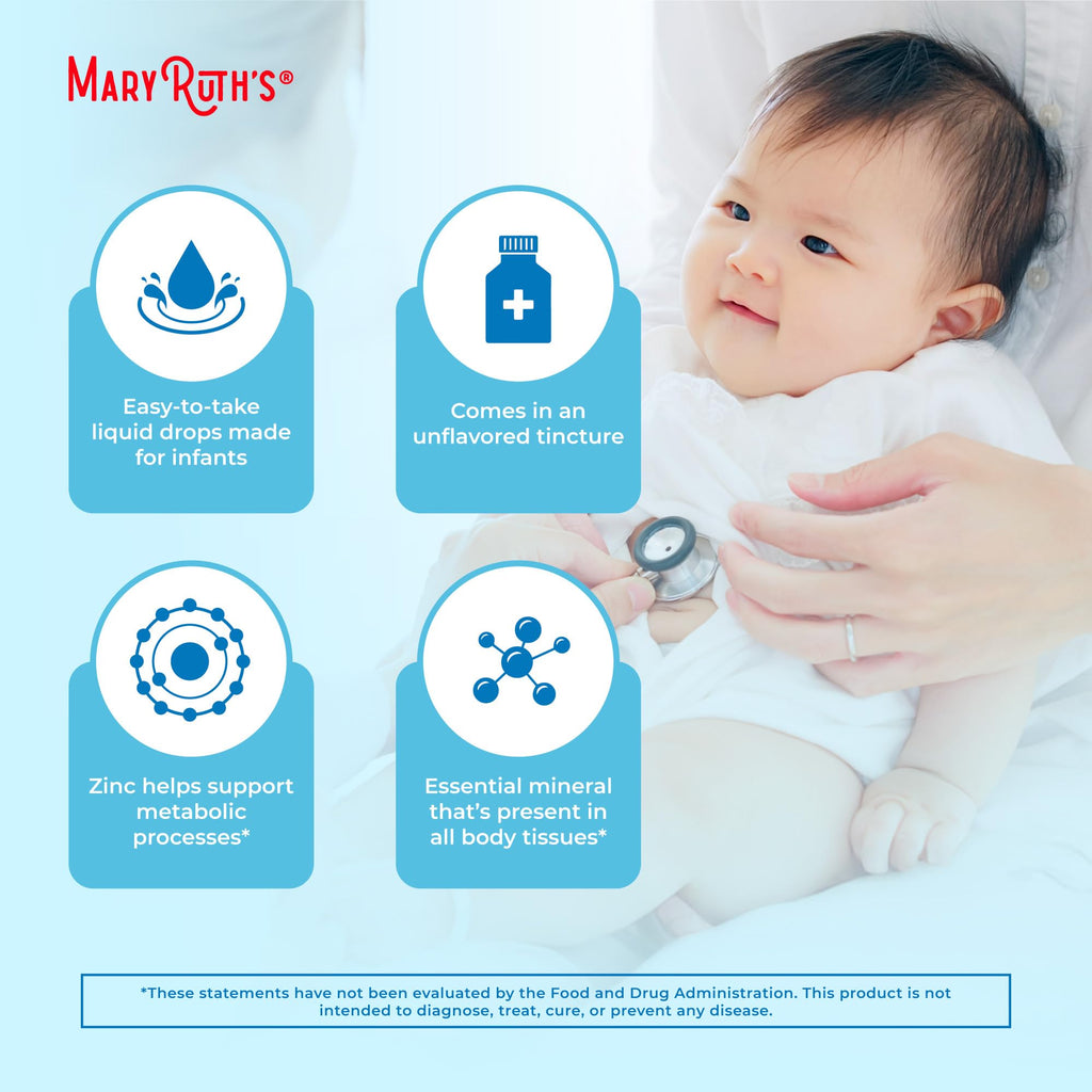 MaryRuth's USDA Organic Liquid Zinc Drops for Infants 6-12 Months, 2oz
