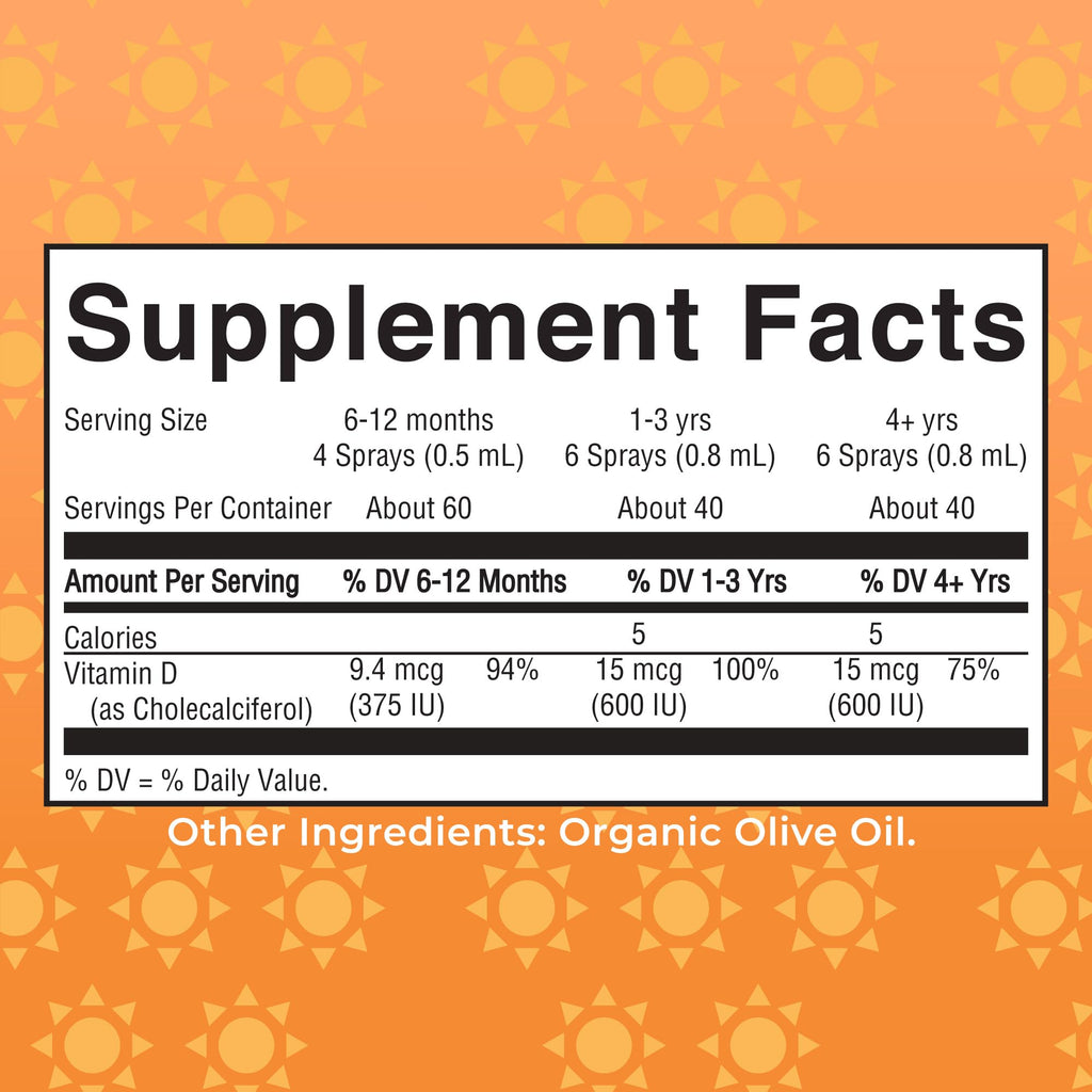 MaryRuth Organic Vitamin D Drops Spray, Adult & Kids Vitamin D, 30 Servings