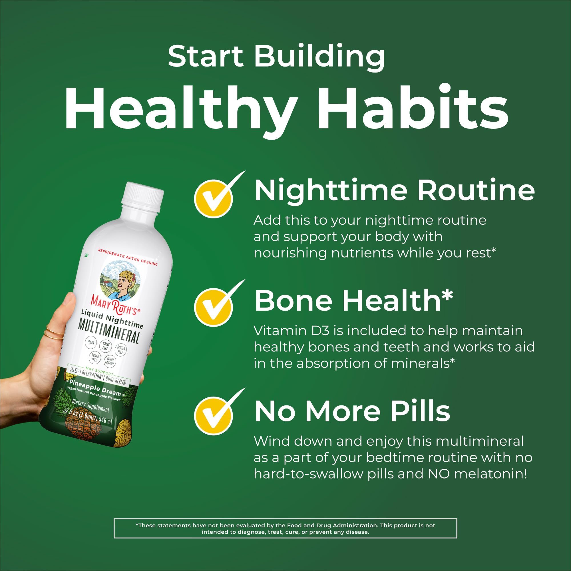MARYRUTH'S Liquid Morning Multivitamin (Strawberry) & Liquid Nighttime Multimineral (Pineapple) | Clean Label Project Verified® | Vitamins & Magnesium for Energy, Bedtime, & Overall Health | Vegan