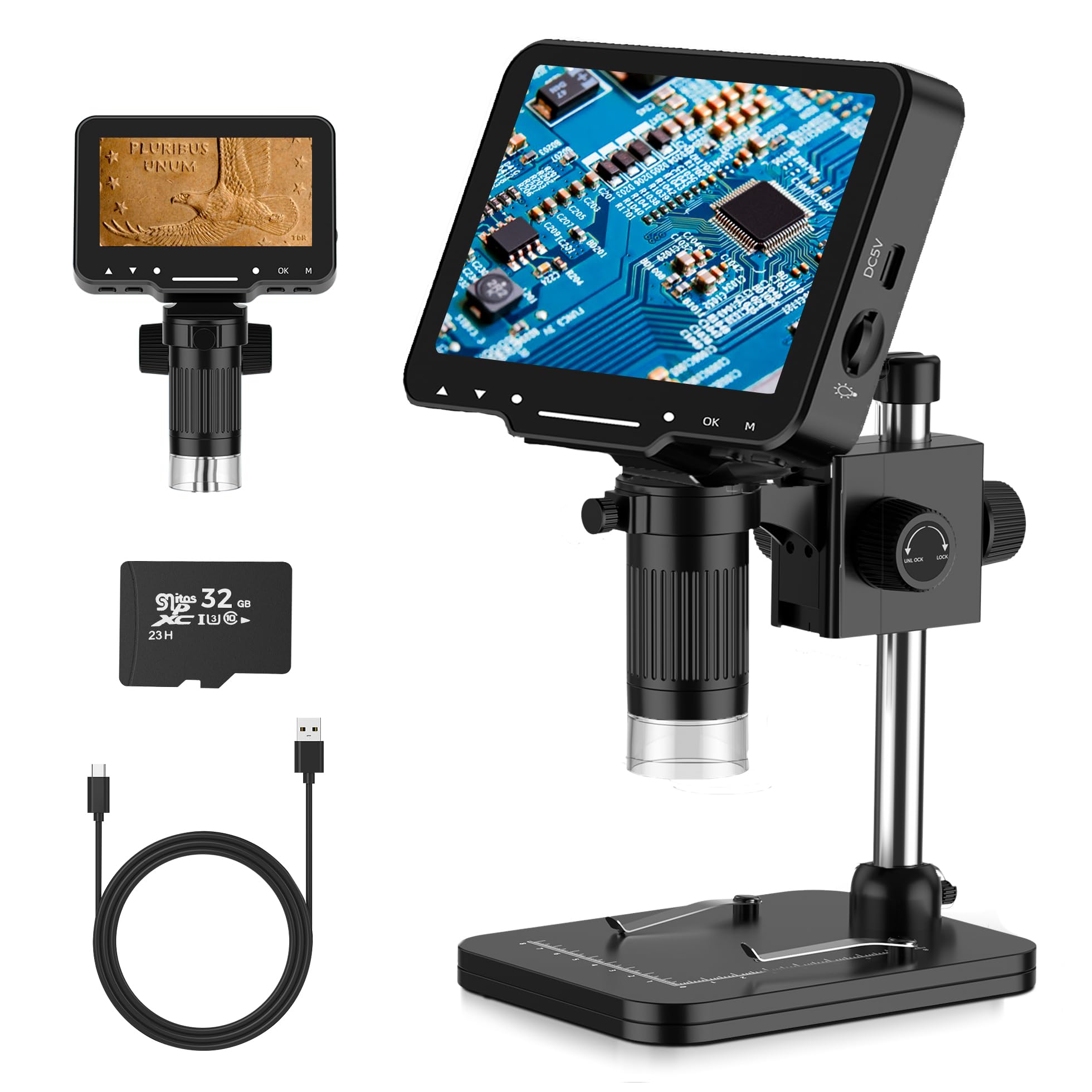 PalliPartners Digital Microscope for Coins with Light HD Screen