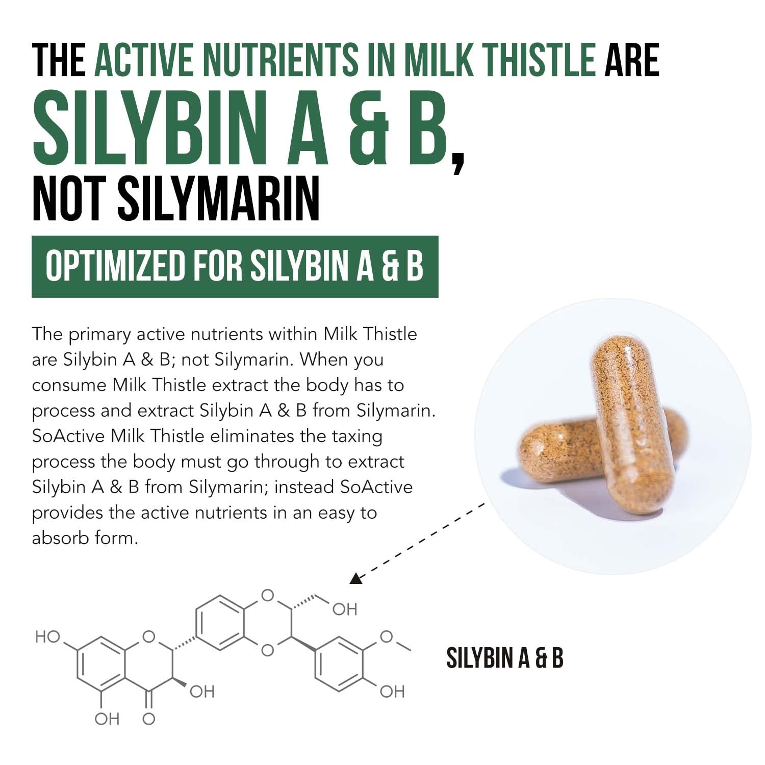 SoActive® Milk Thistle: 10X More Effective Milk Thistle Phytosome, Optimized for Essential Bioactive Silybin A & B Plus Bilear® Artichoke Extract & Bile Enhancer - Liver Support | 60 Servings