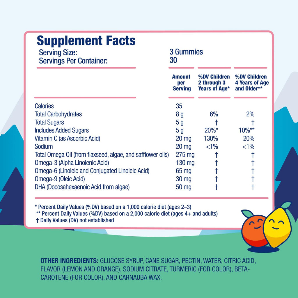 DR. MORITZ Vegan Omega 3 Gummies for Kids and Toddlers (90 Count), Omega 3 Kids Gummies for Brain and Heart Health, No Fish Oil and Gluten Free