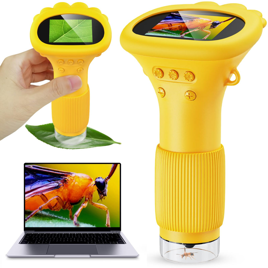 Kids Microscope - Ashfly 1000X Portable Microscope for Kids, Photo & Video Miniscope Pocket Microscope Gifts, 2'' Digital Screen 2026 for Boys Girls Age 3-12