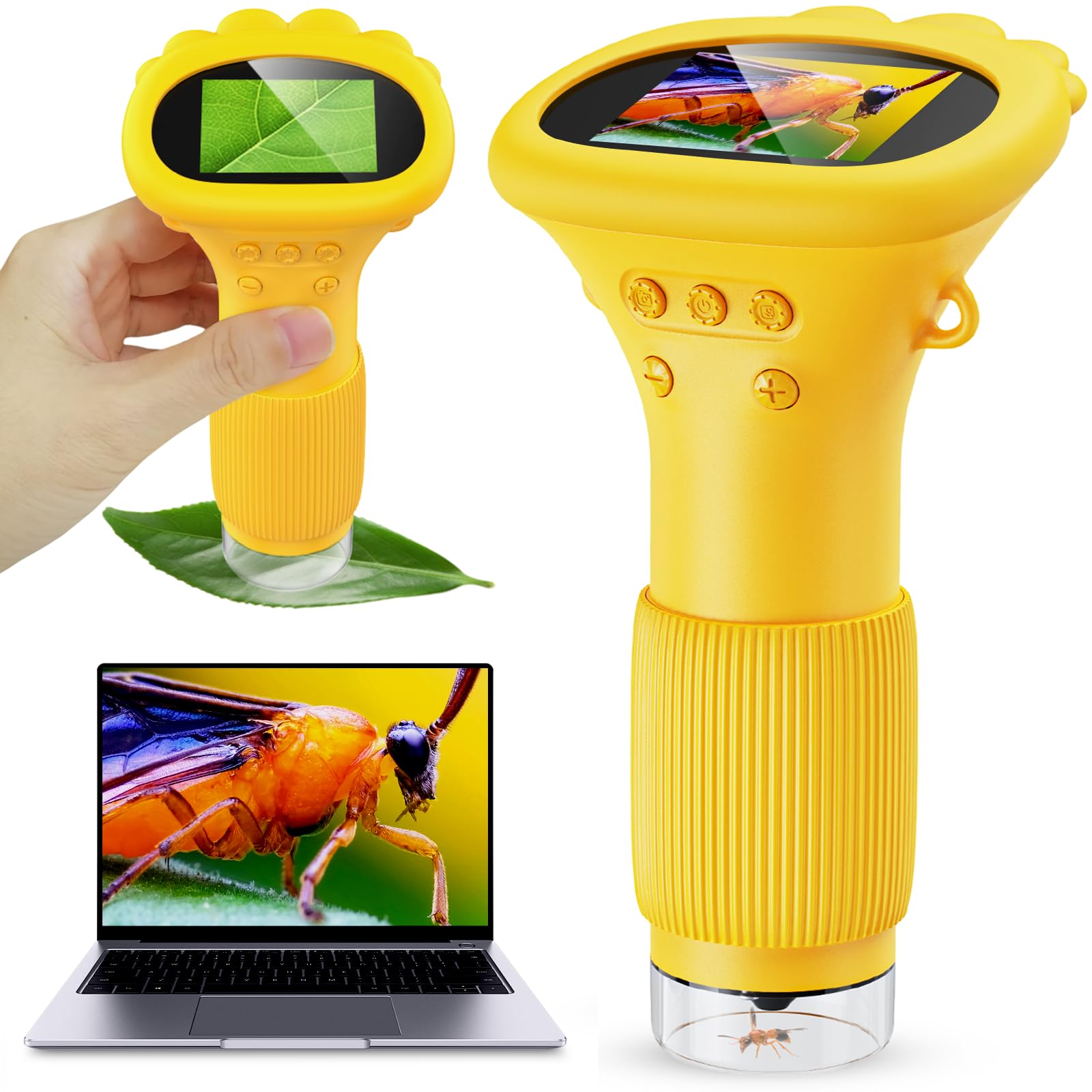 Kids Microscope - Ashfly 1000X Portable Microscope for Kids, Photo & Video Miniscope Pocket Microscope Gifts, 2'' Digital Screen 2026 for Boys Girls Age 3-12