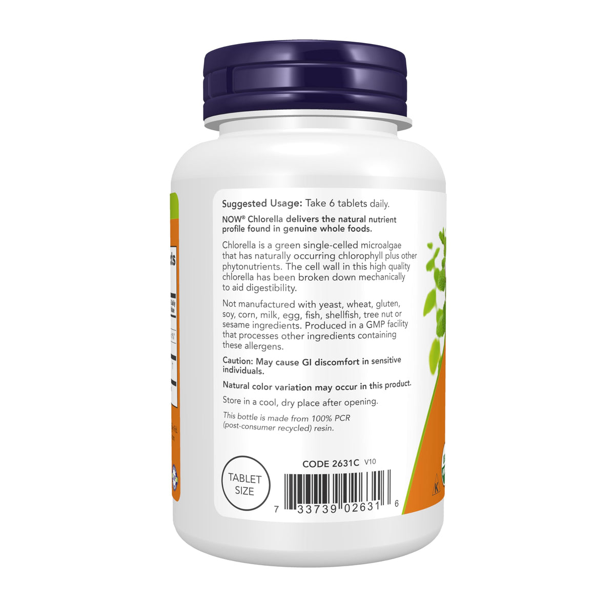 NOW Foods Supplements, Organic Chlorella 500 mg with naturally occurring Chlorophyll, Beta-Carotene, mixed Carotenoids, Vitamin C, Iron and Protein, 200 Tablets