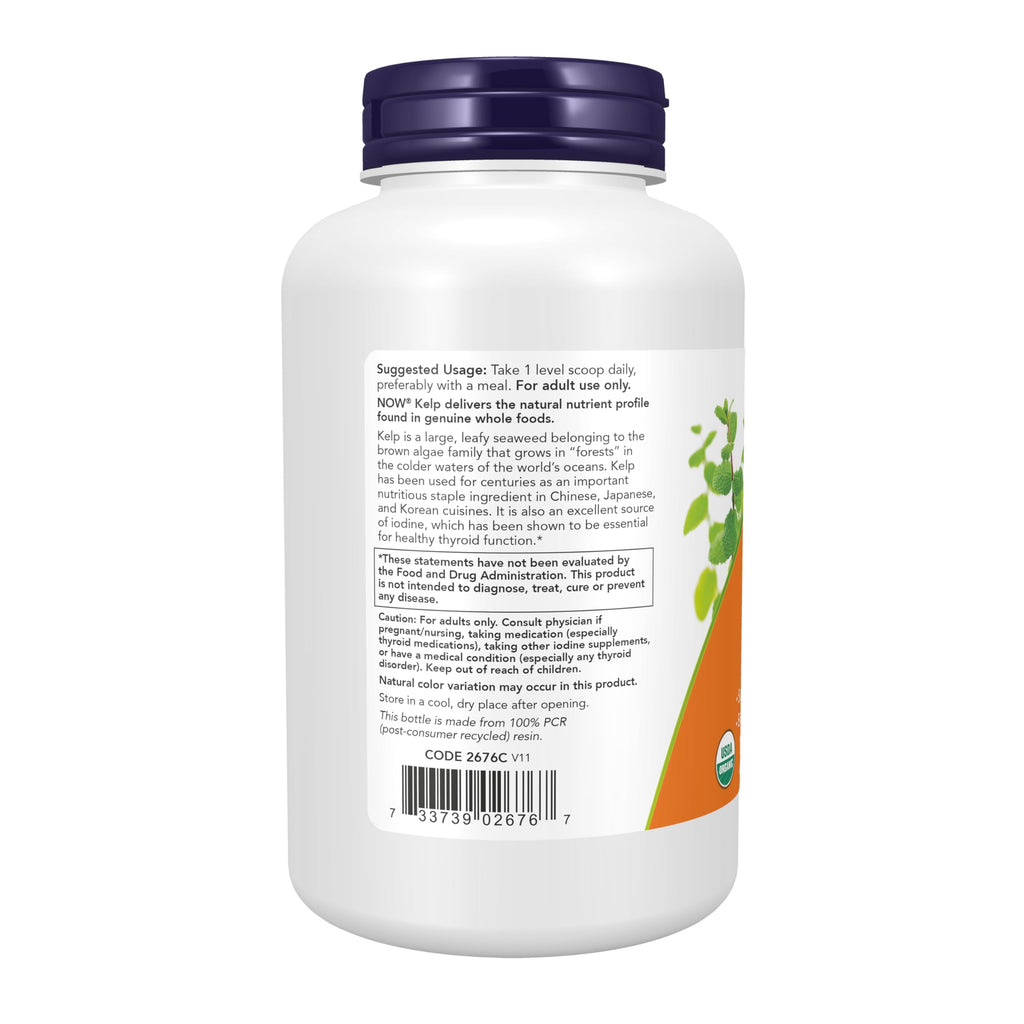NOW Supplements, Kelp Powder, Certified Organic, Super Green, 8-oz