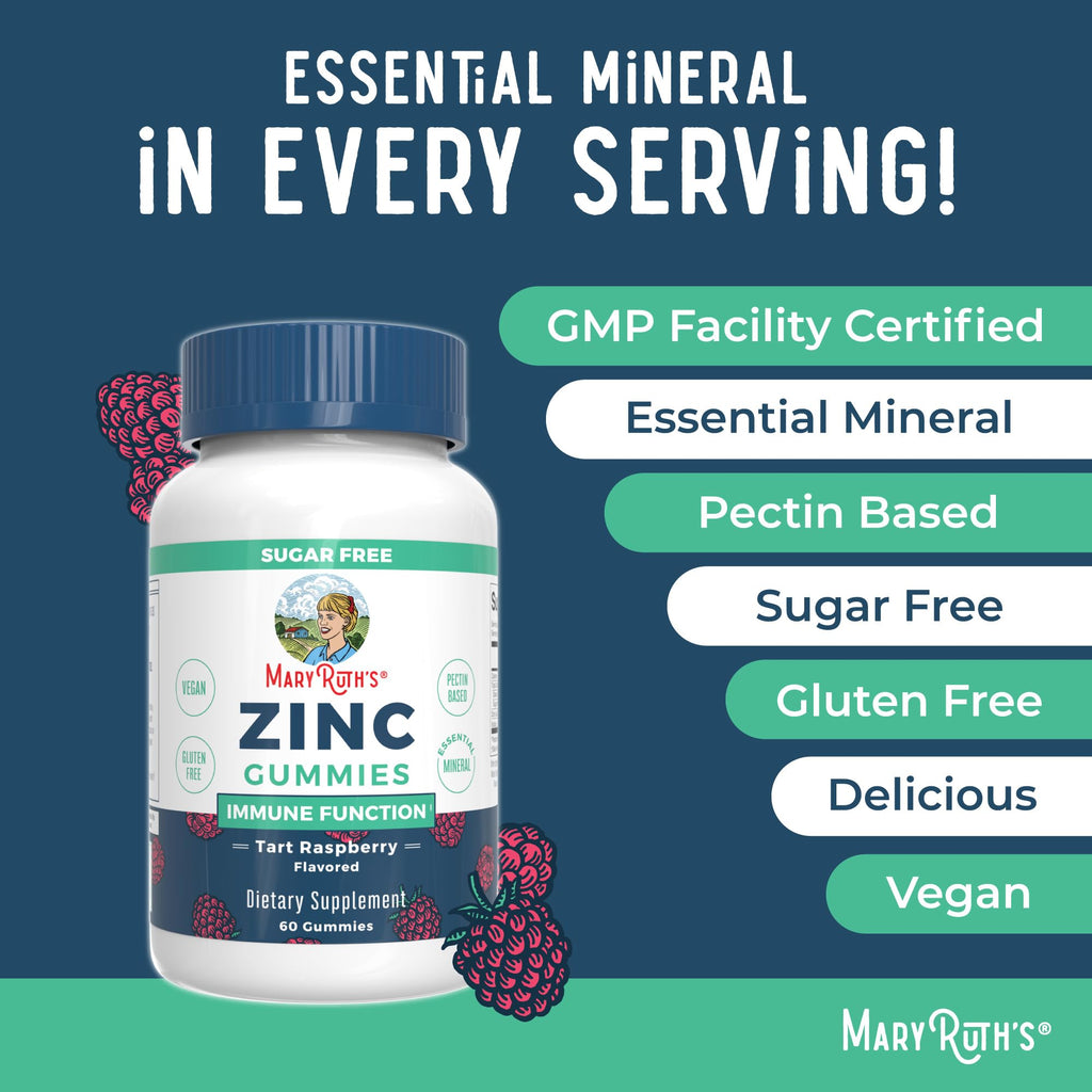 MaryRuth's Zinc Gummies, Zinc Supplements, Vegan, Pectin Based, 30 Servings