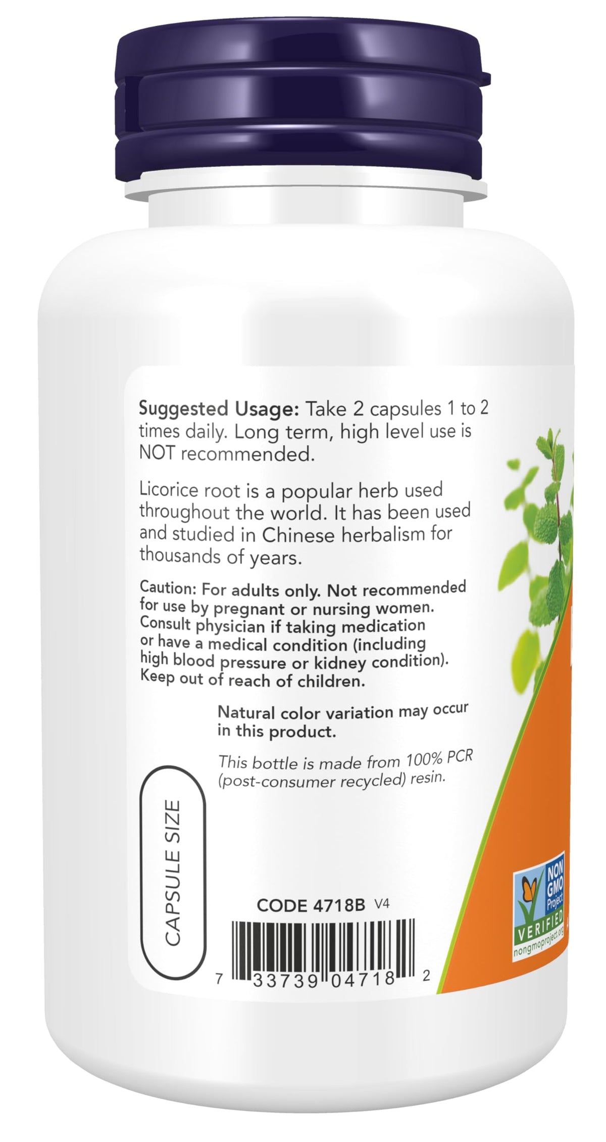NOW Supplements, Licorice Root (Glycyrrhiza glabra) 450 mg, Herbal Supplement, 100 Veg Capsules