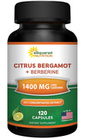 aSquared Nutrition Citrus Bergamot with Berberine Supplement - 1400mg Per Serving Max Strength Complex - 120 Capsules - Supports Cardiovascular Health - Pills Alternative to Gummies & Liquid Drops