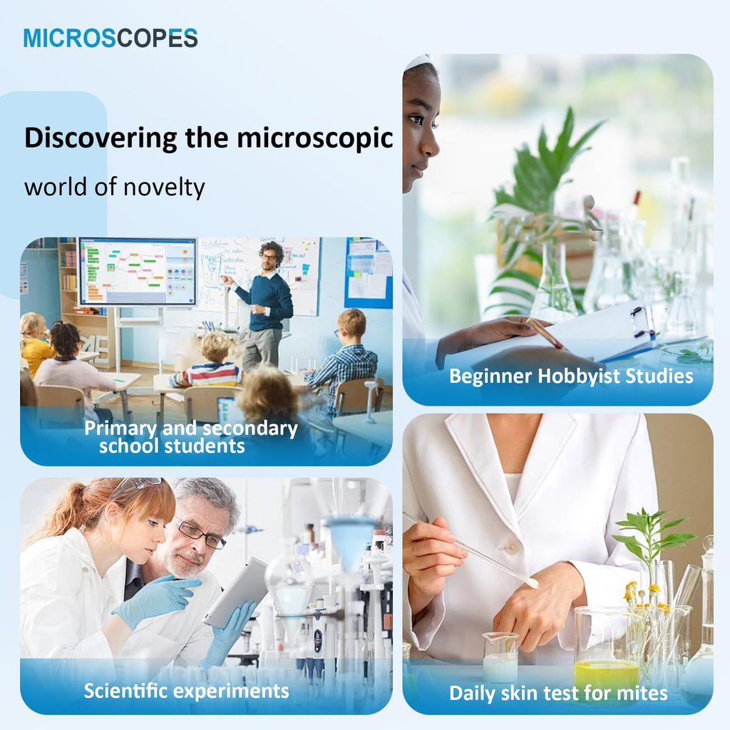 Microscope for Kids & Adults,40X-2000X Microscope with Phone Adapter & Slides Set,Suitable for Students School Lab and Home Education