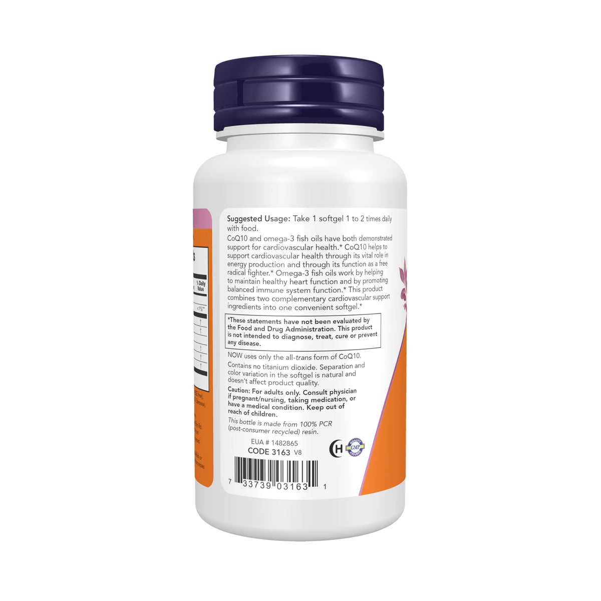 NOW Supplements, CoQ10 60 mg with Omega 3 Fish Oil, 60 Softgels