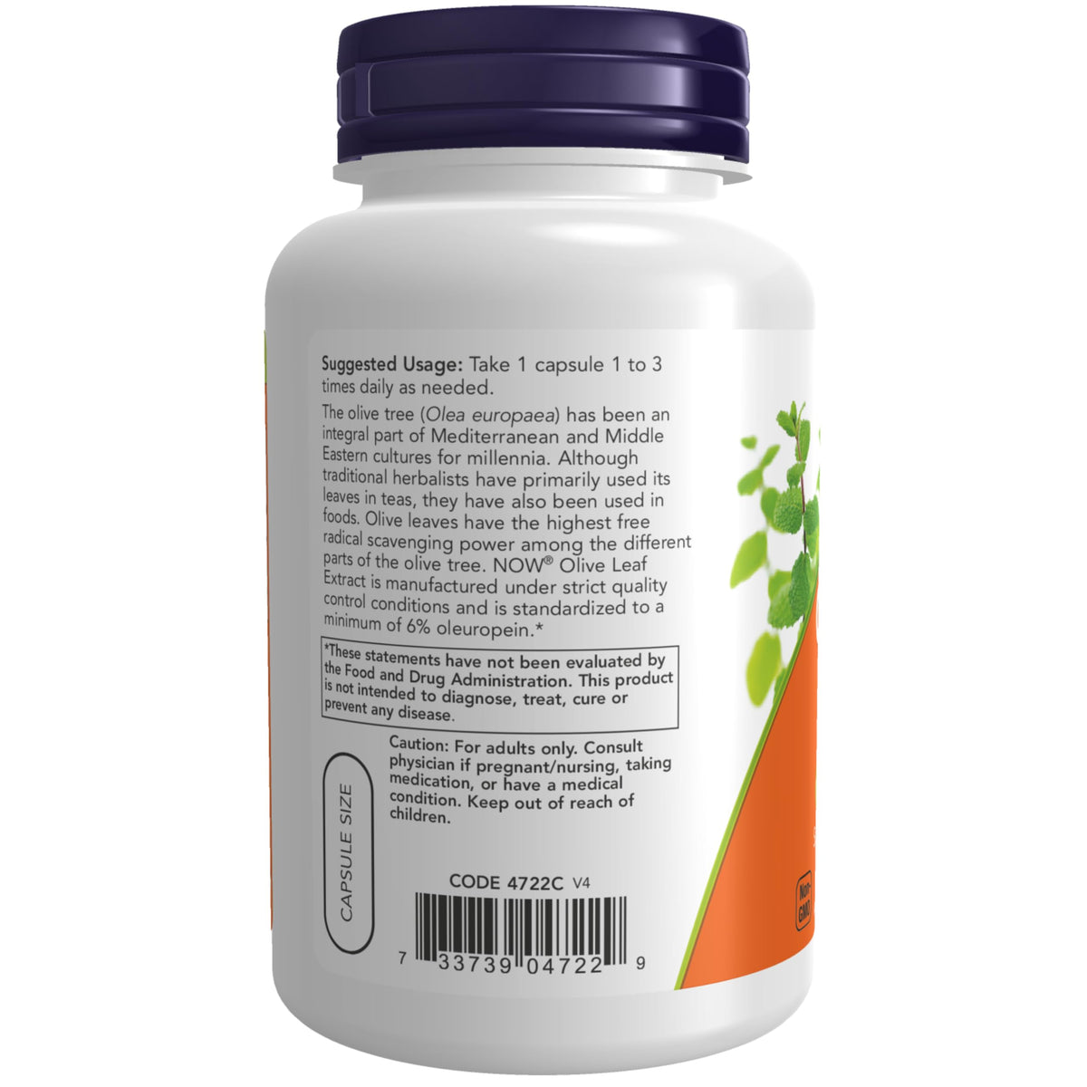 NOW Foods Supplements, Olive Leaf Extract 500 mg, Free Radical Scavenger*, 120 Veg Capsules
