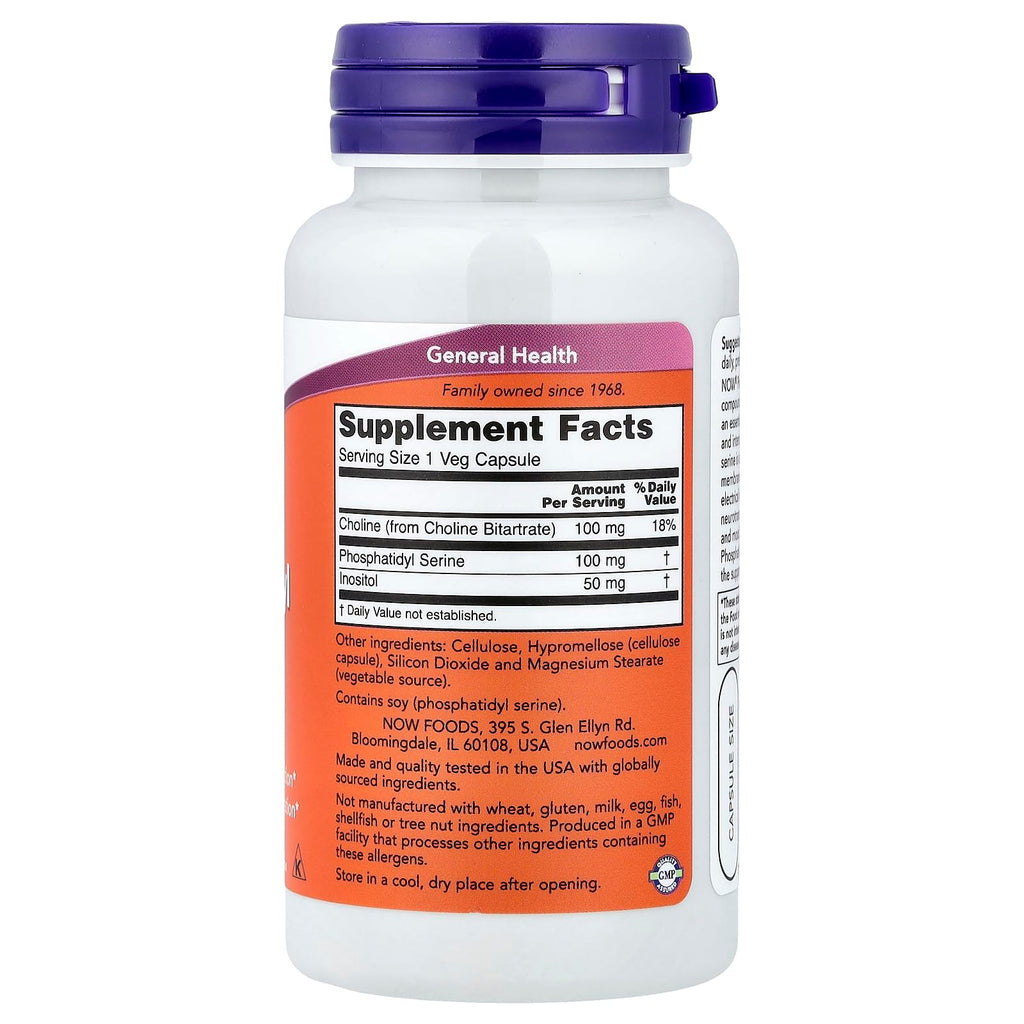 Now Foods Phosphatidyl Serine, 100 mg, 60 Veg Capsules