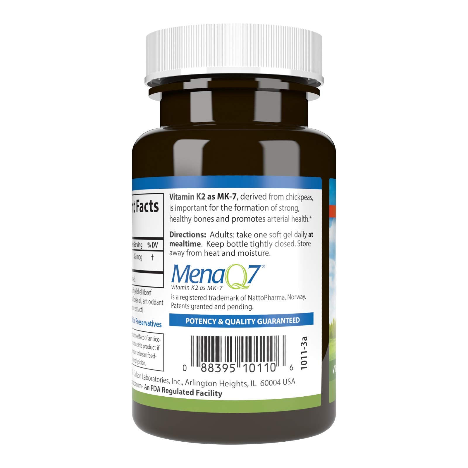 Carlson Vitamin K2 MK-7 (Menaquinone), 45 mcg, Bone Support, 90 Softgels