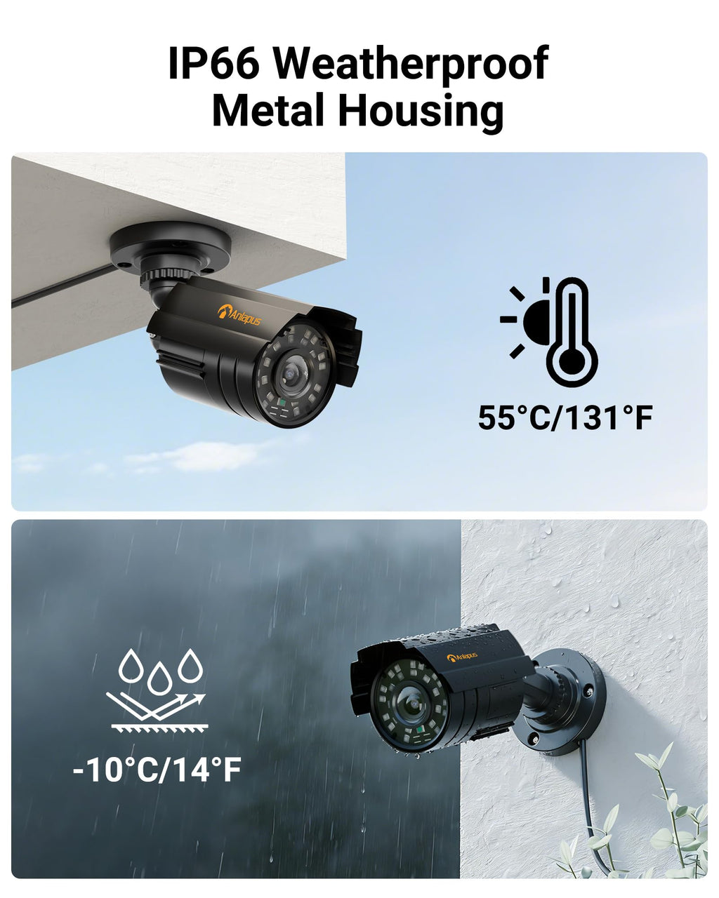 Anlapus 1080P Hybrid 4-in-1 Security Camera, Indoor Outdoor CCTV Bullet Cam